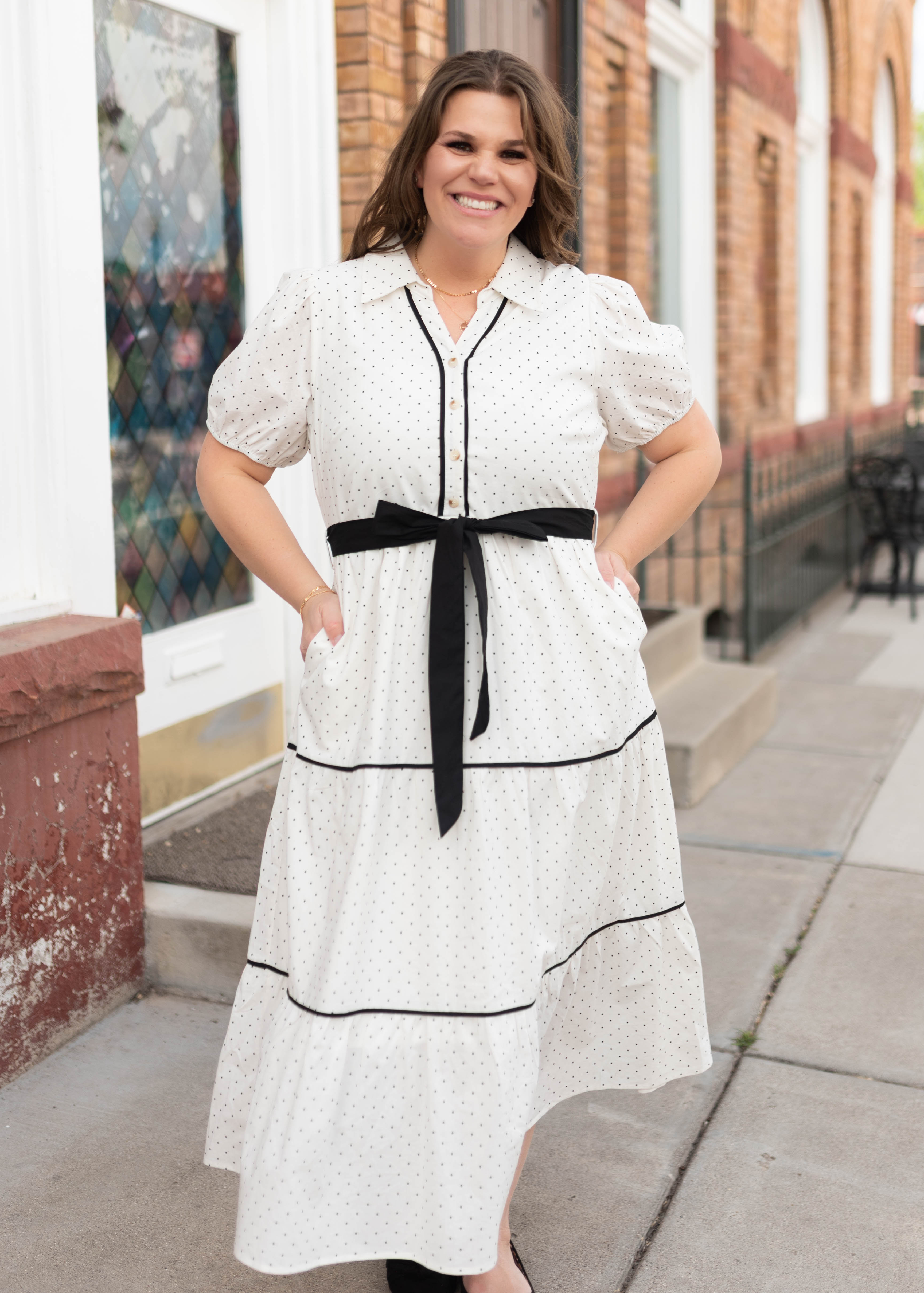Josie Ivory Polka Dot Dress