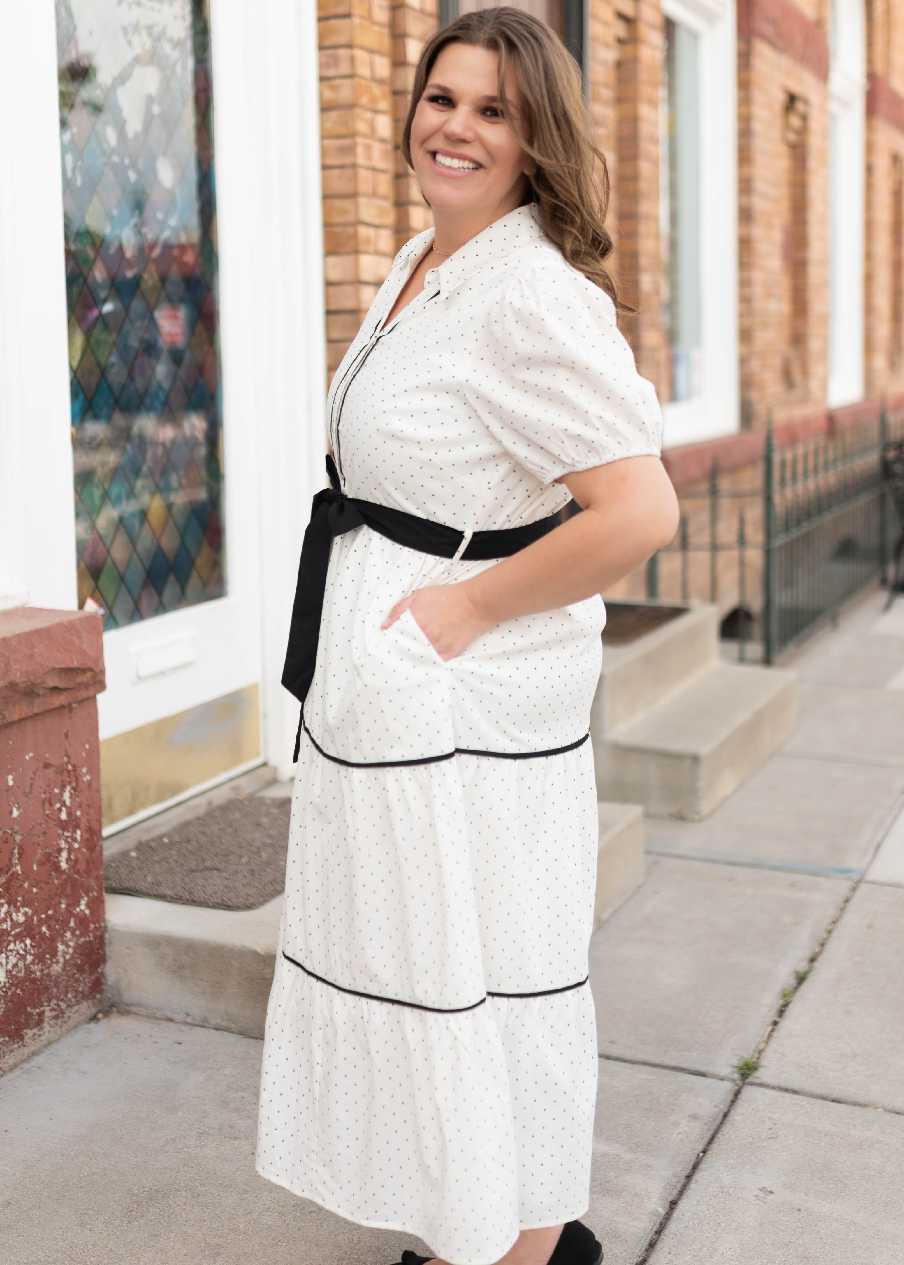 Josie Ivory Polka Dot Dress