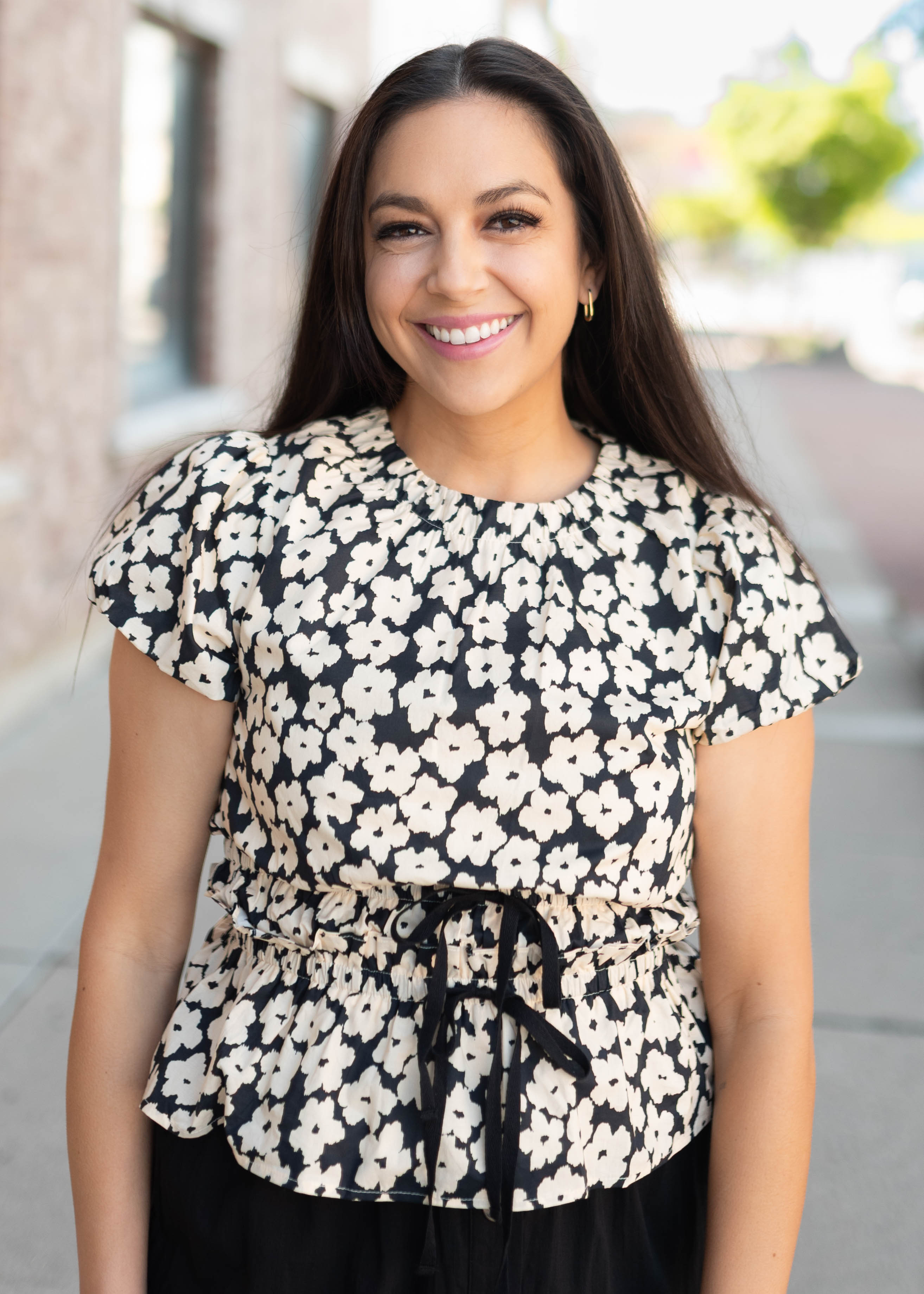 Julia Black Floral Blouse