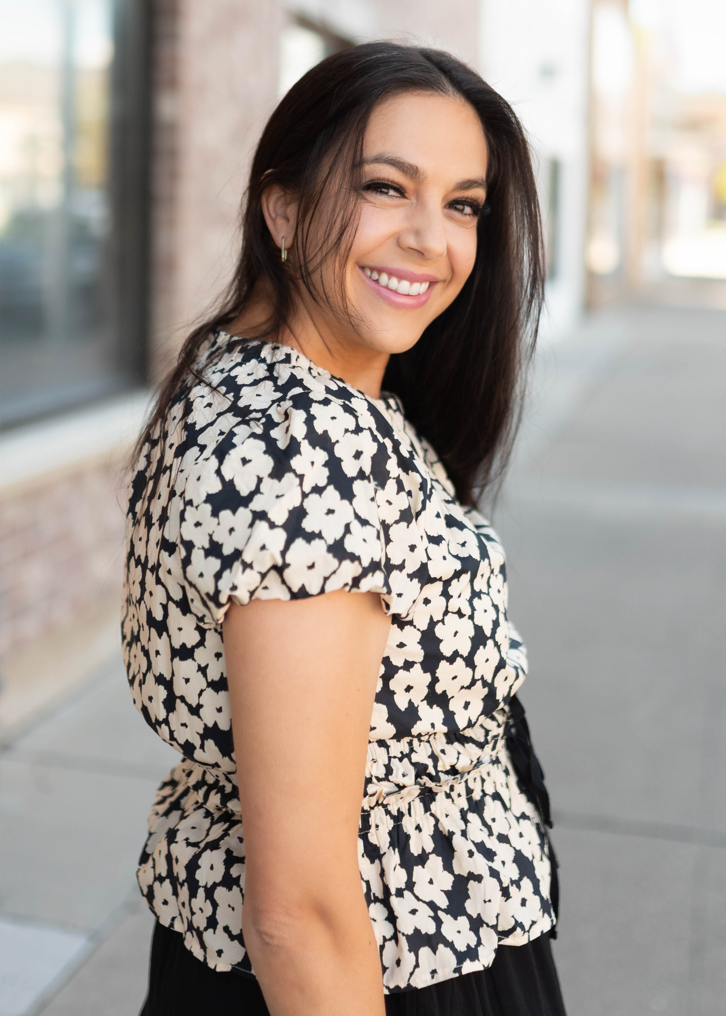 Julia Black Floral Blouse