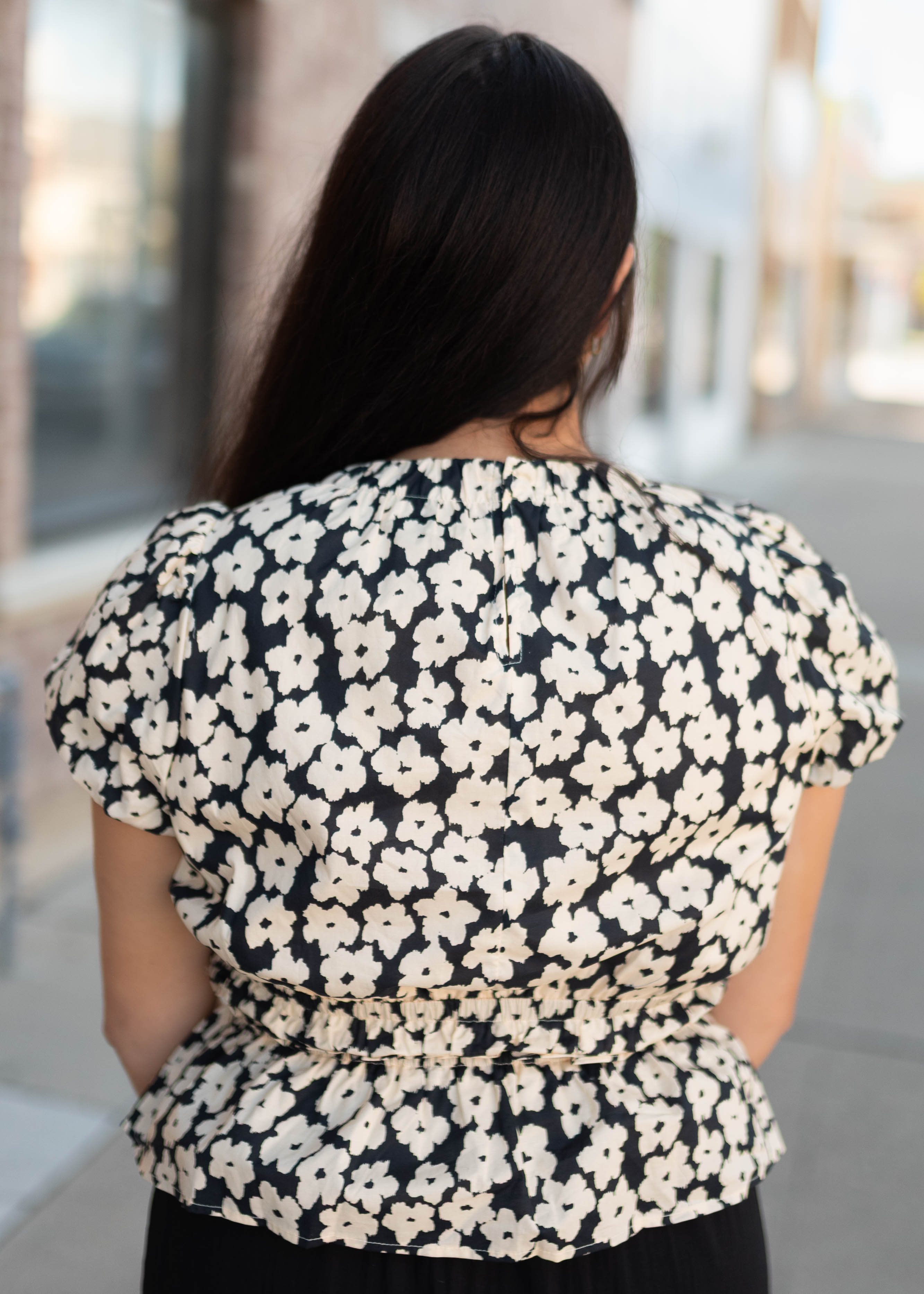 Julia Black Floral Blouse