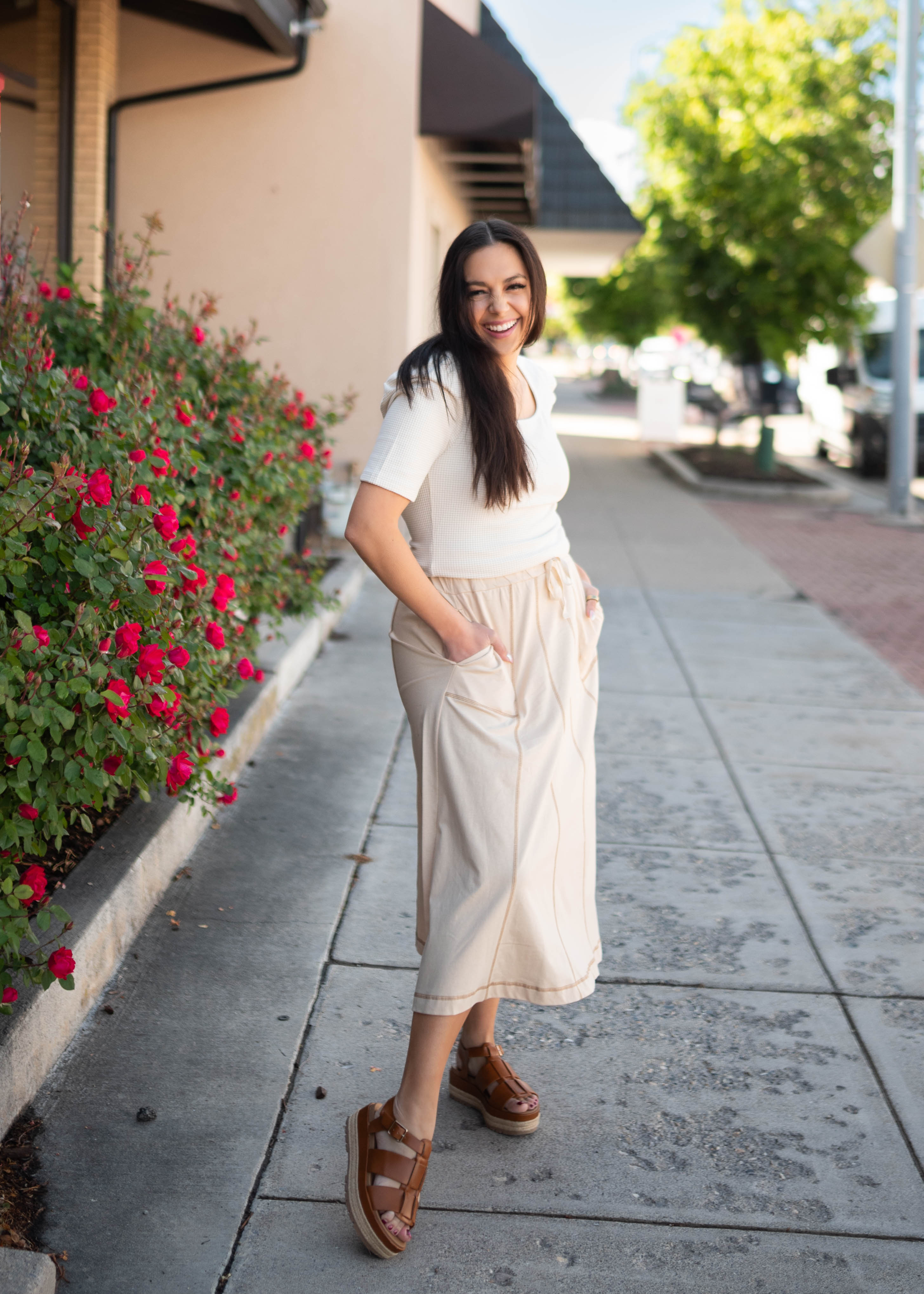 Juliet Cream Casual Skirt