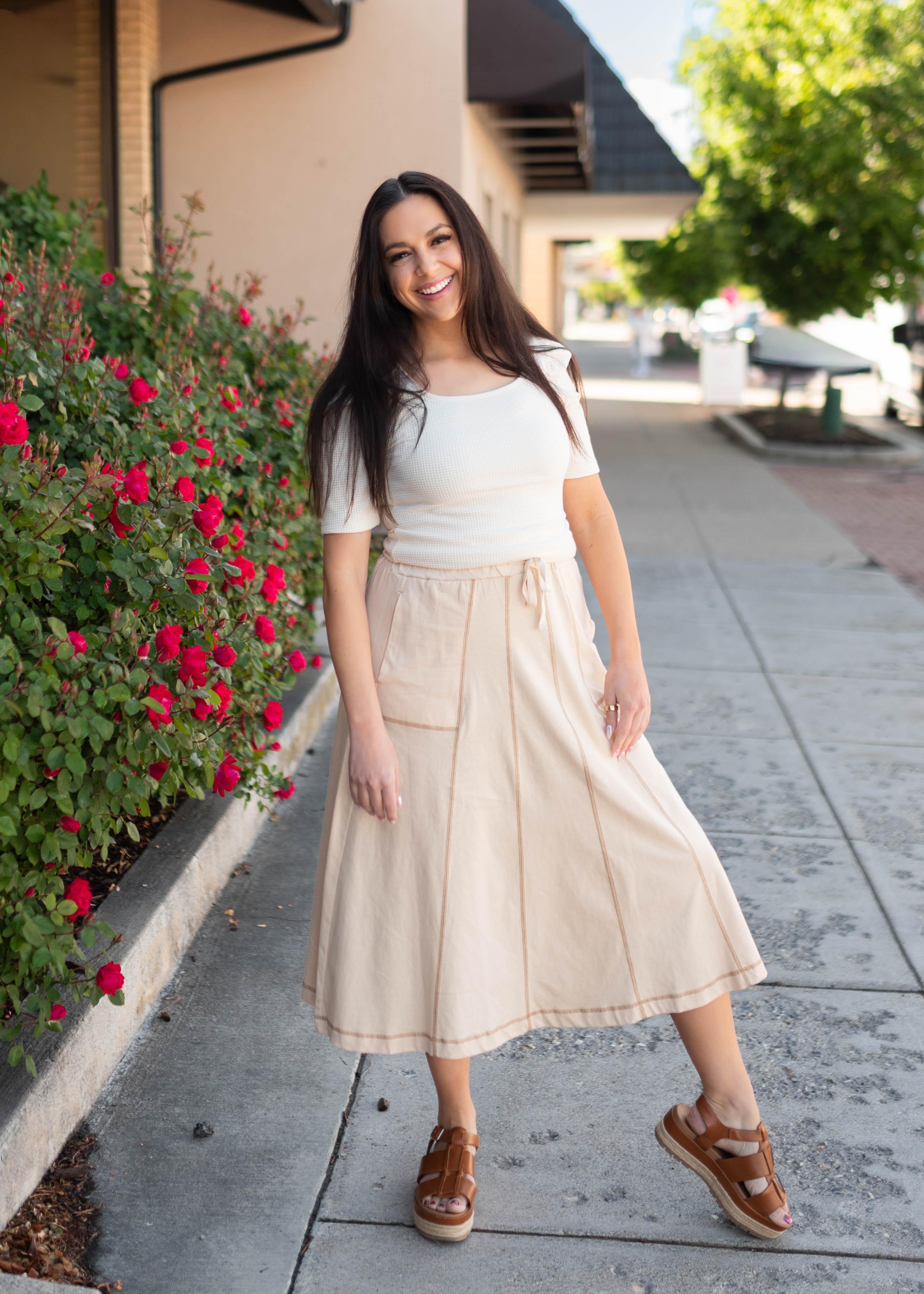 Juliet Cream Casual Skirt