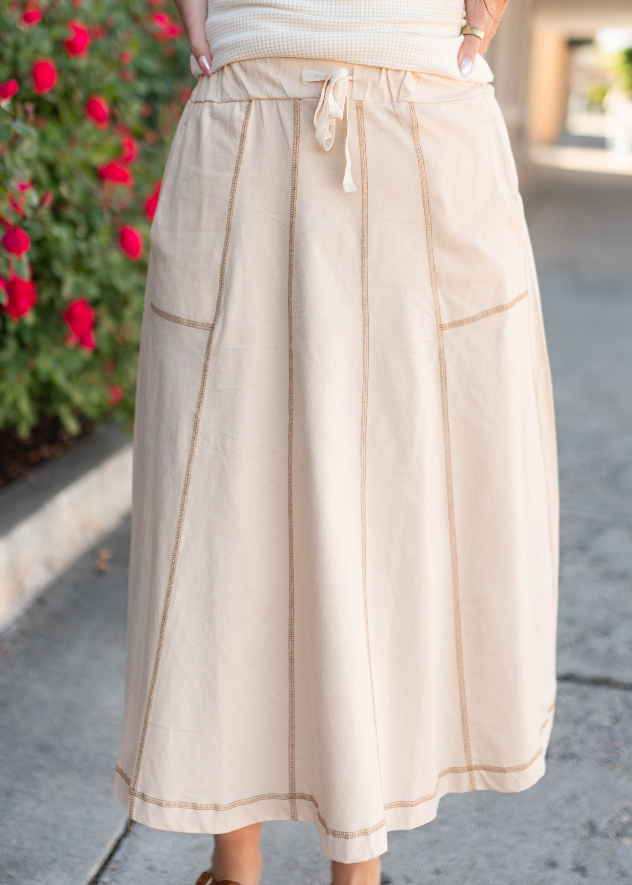 Juliet Cream Casual Skirt