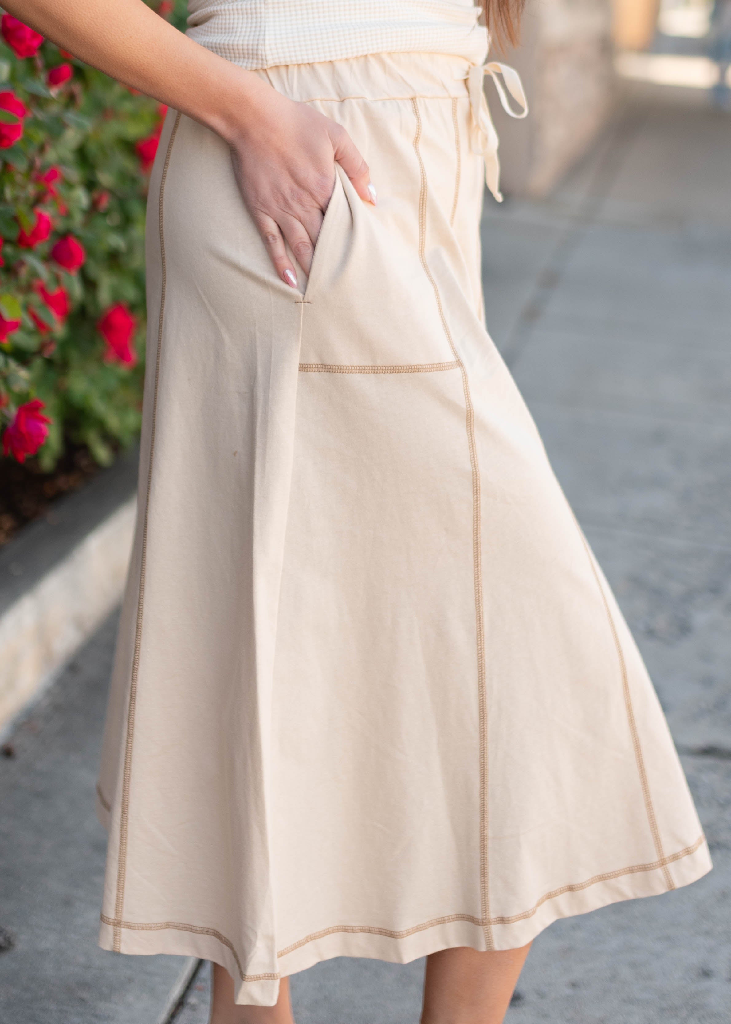 Juliet Cream Casual Skirt
