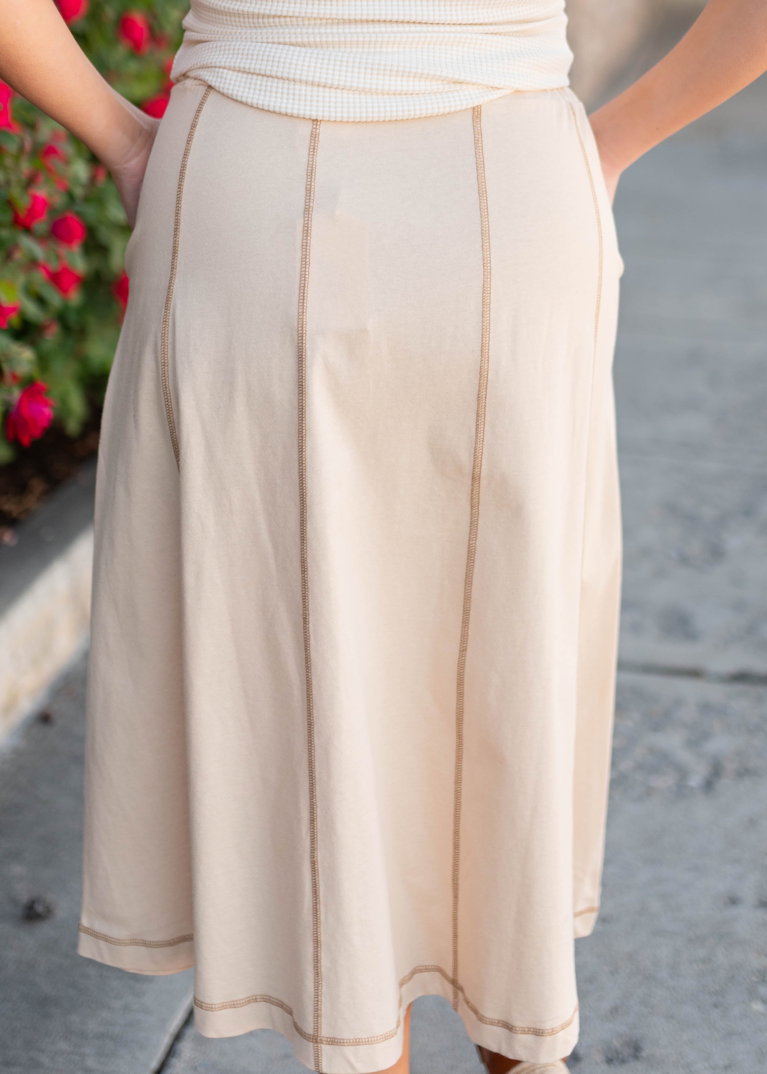 Juliet Cream Casual Skirt
