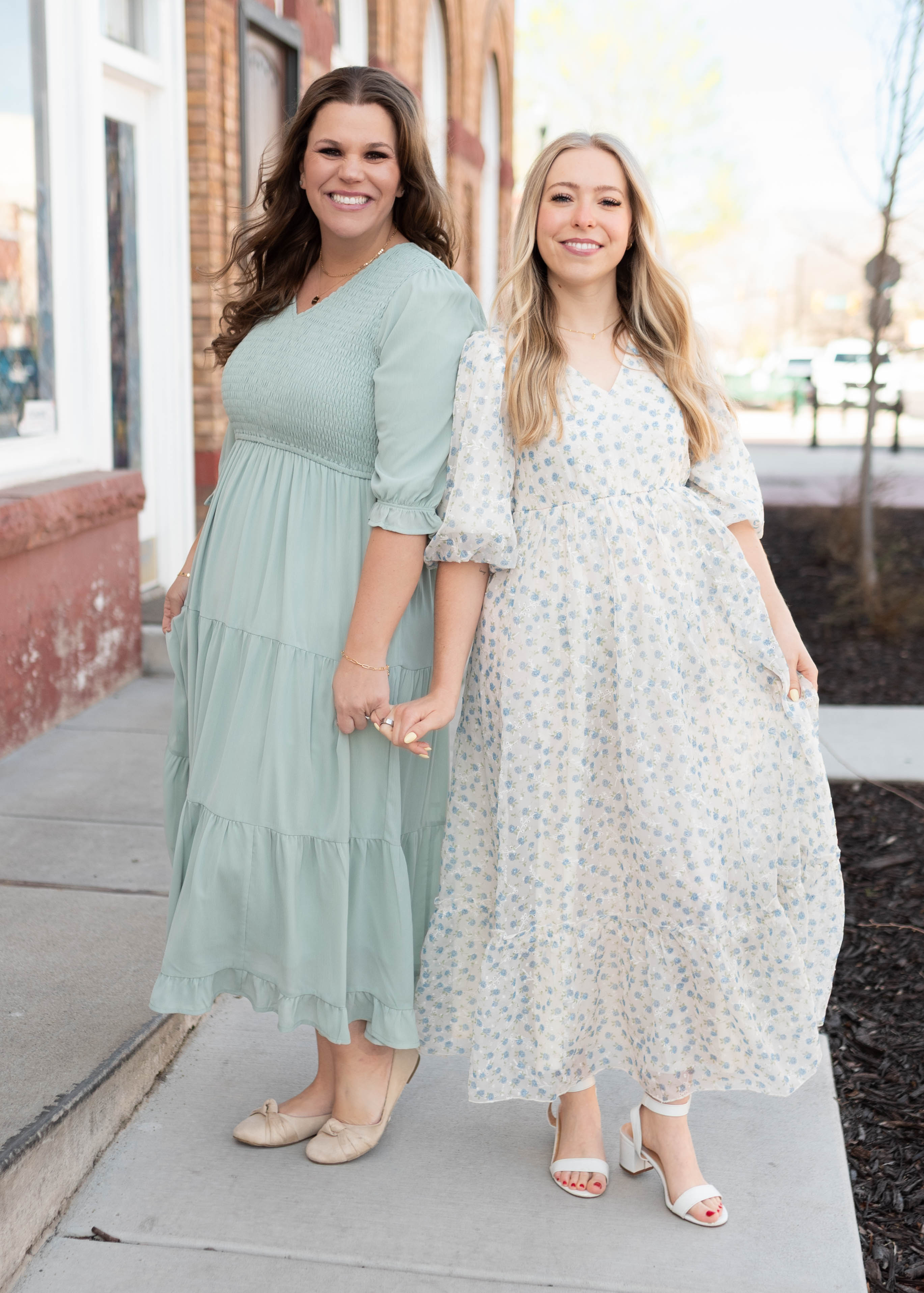 Kaitlyn Ivory Blue Floral Dress