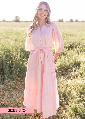 Kathleen Pink Patterned Dress