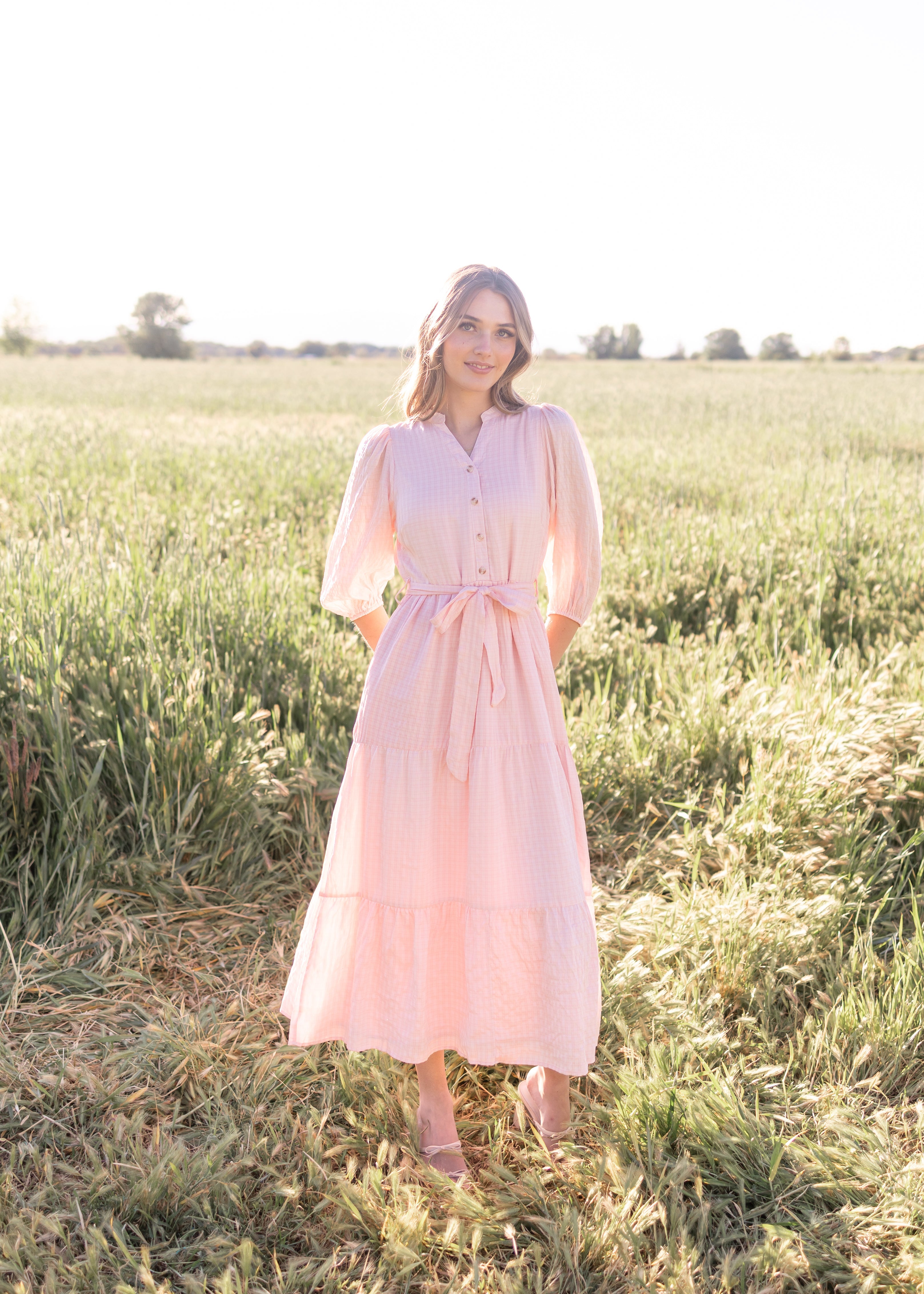 Kathleen Pink Patterned Dress