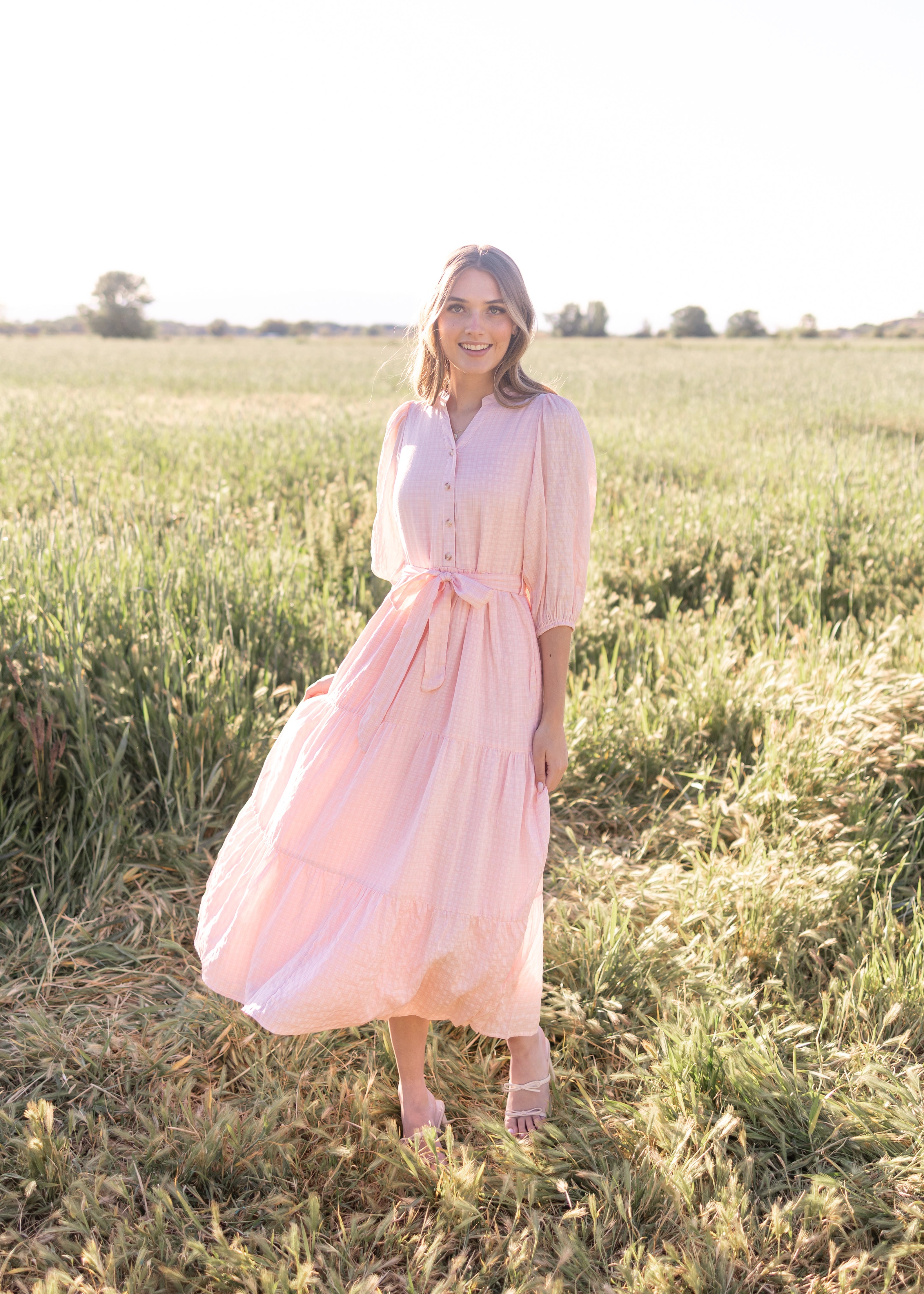 Kathleen Pink Patterned Dress