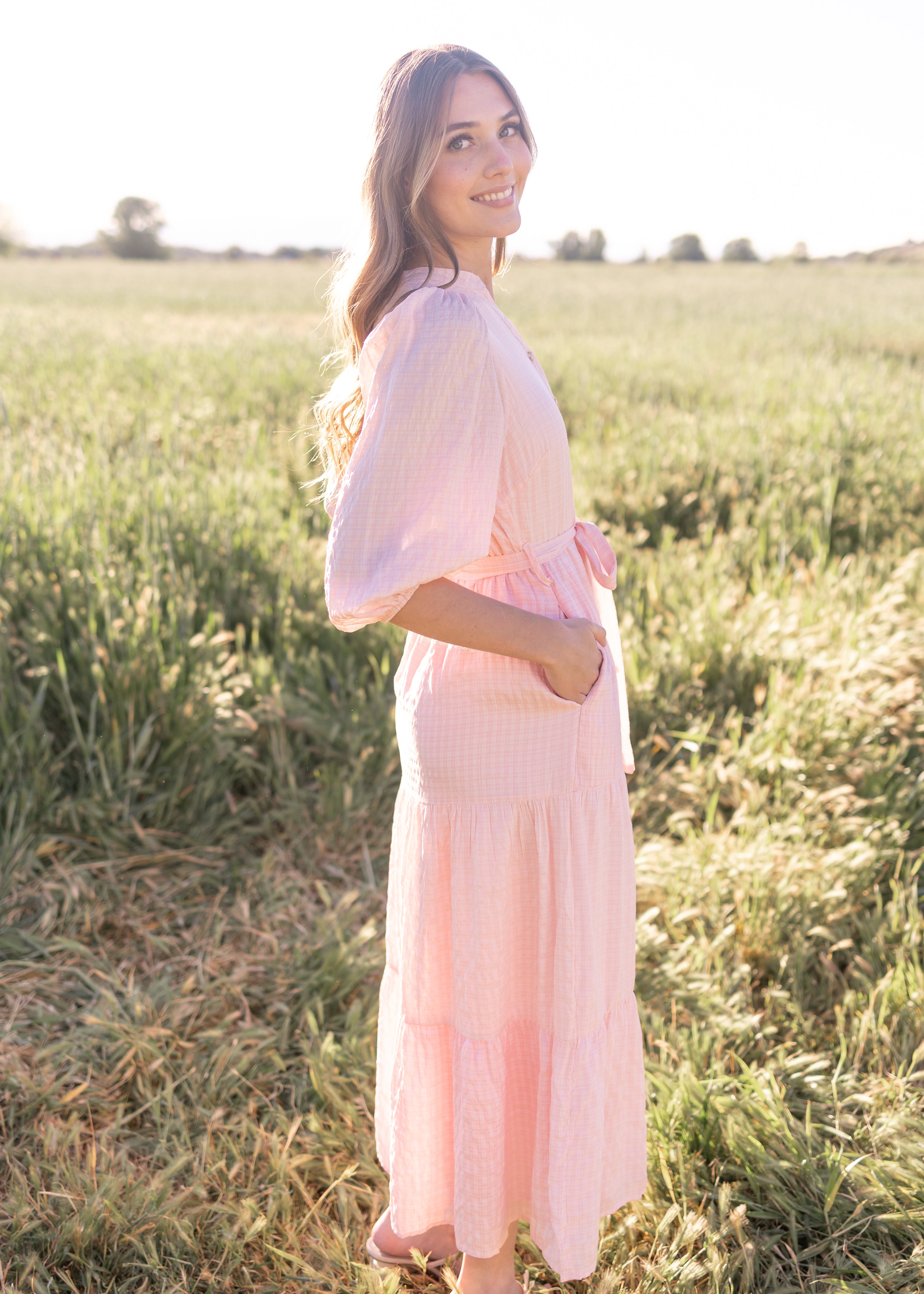 Kathleen Pink Patterned Dress