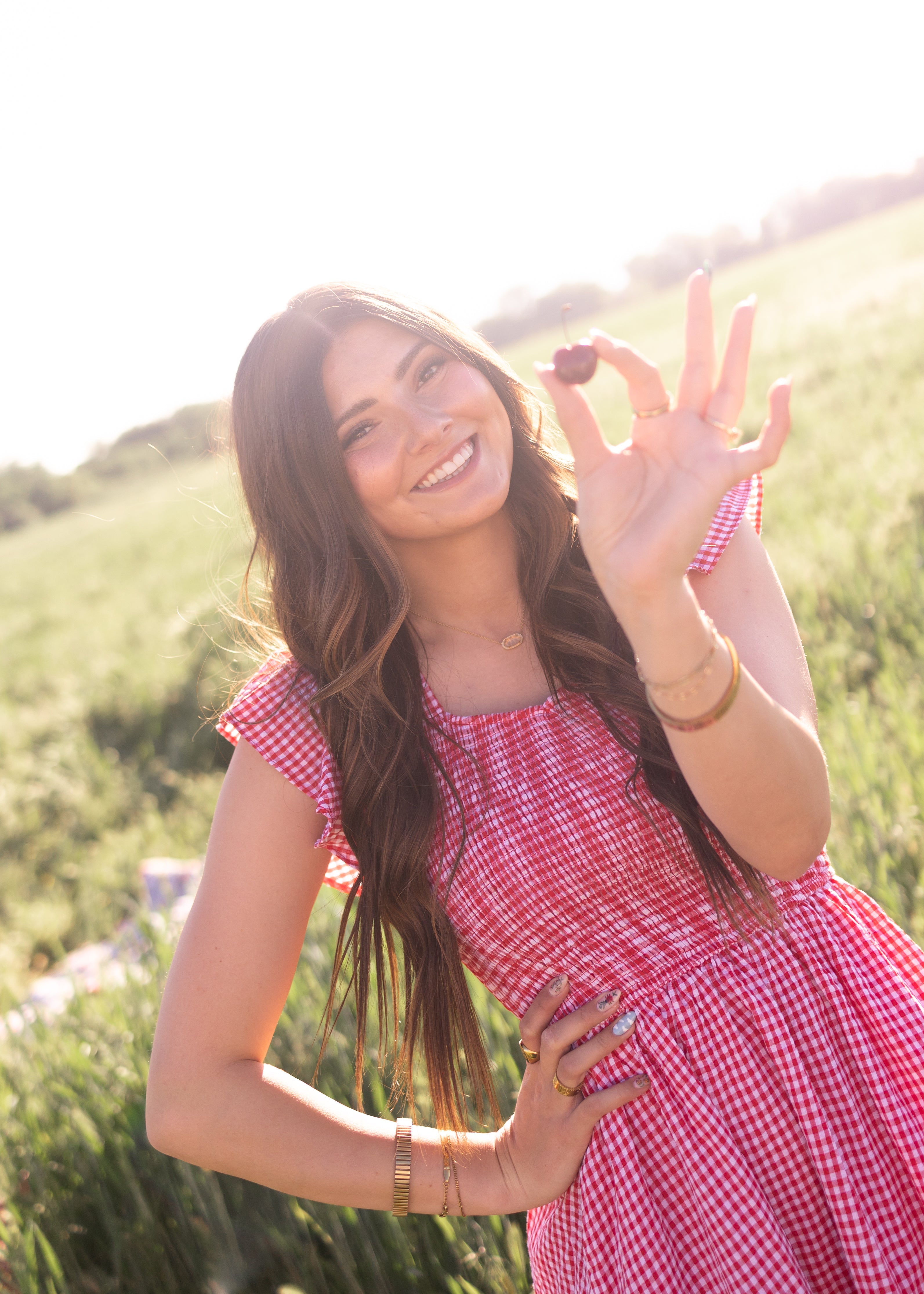 Katie Red Gingham Dress