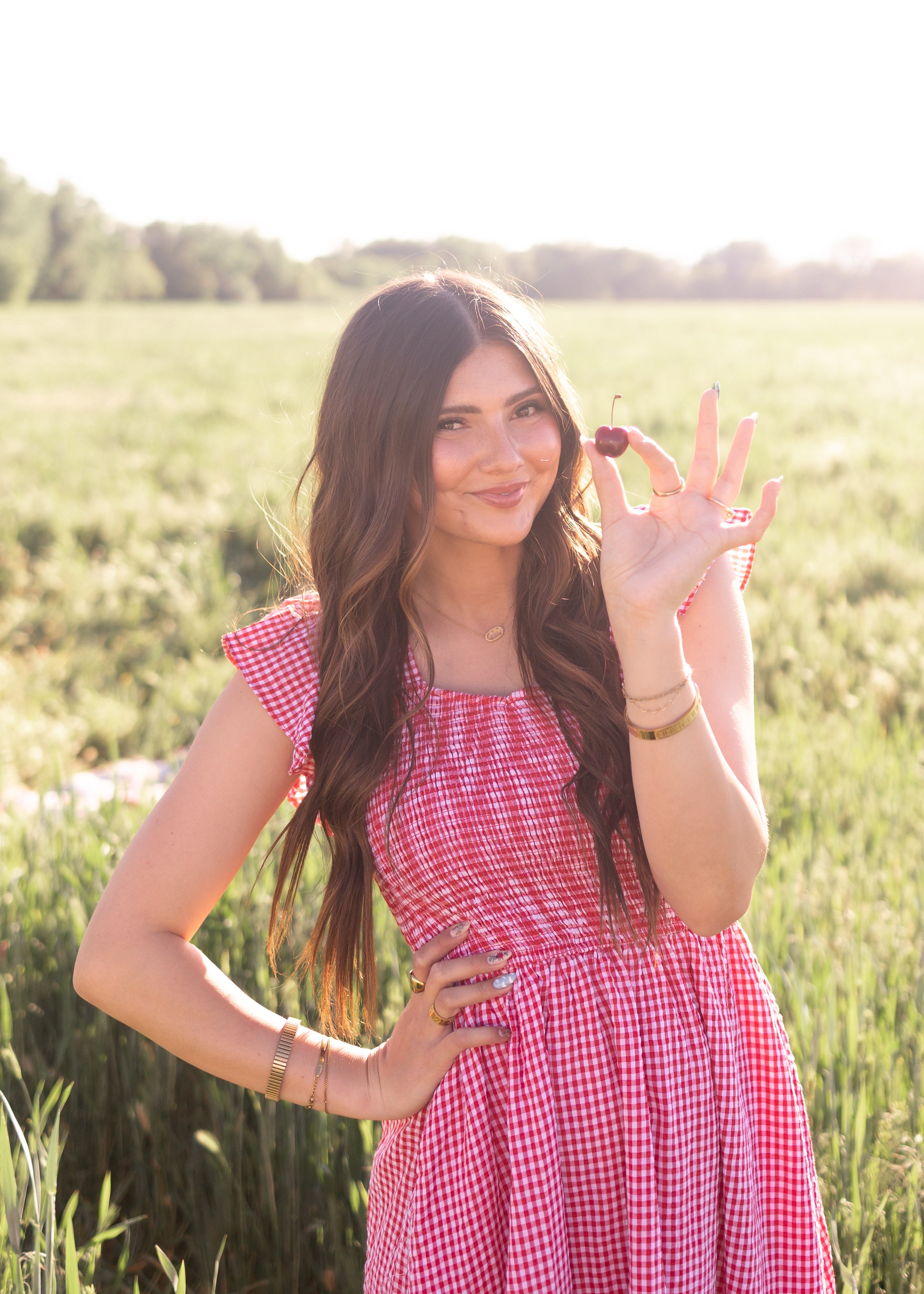 Katie Red Gingham Dress