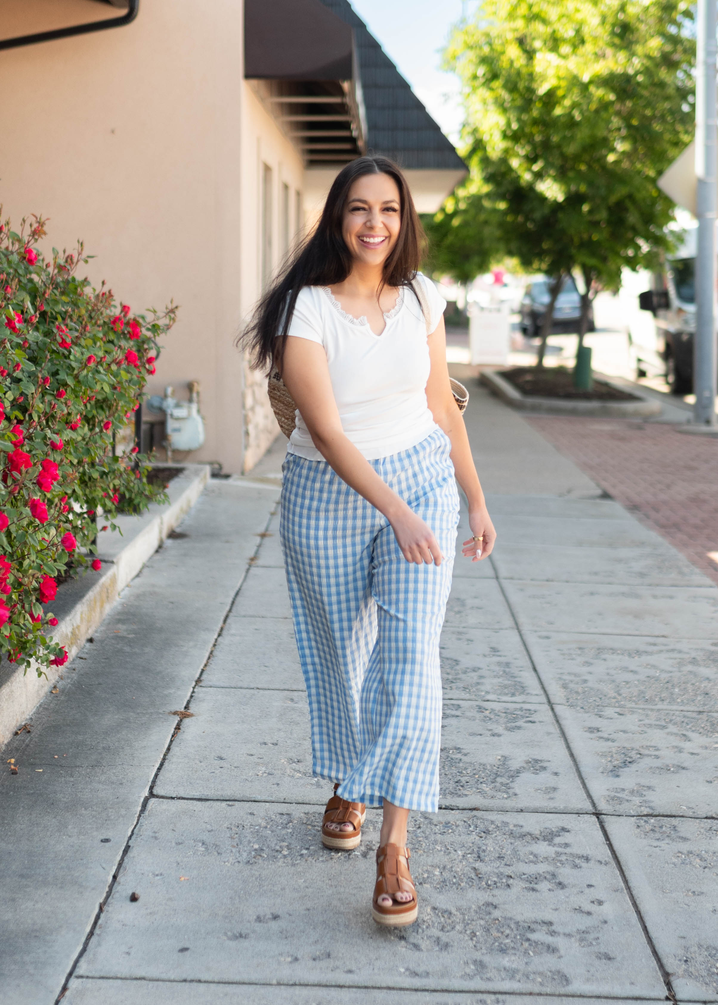 Kayla Blue Gingham Pants
