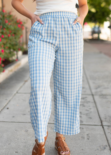 Kayla Blue Gingham Pants