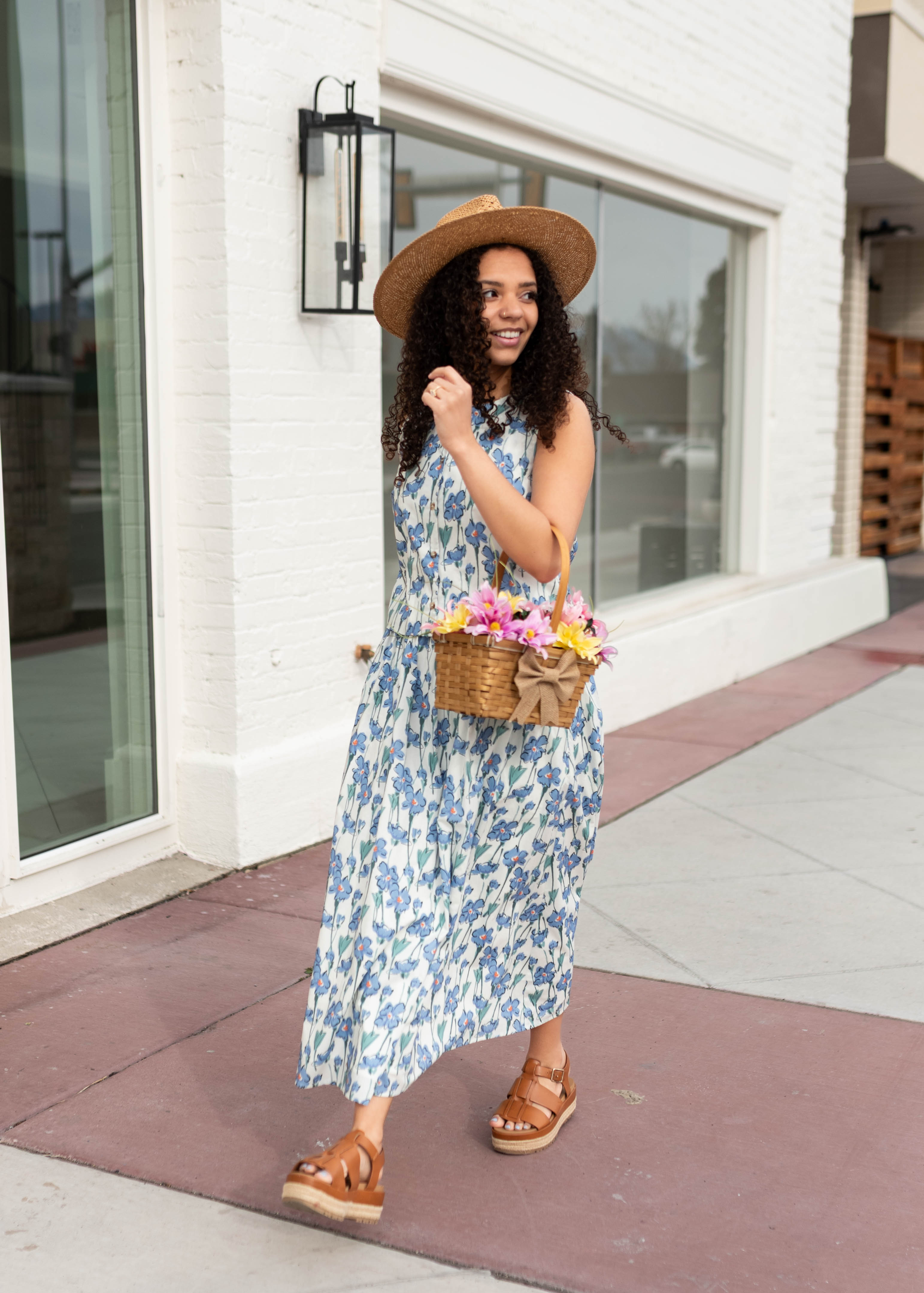 Kenna Blue Floral Sleeveless Top