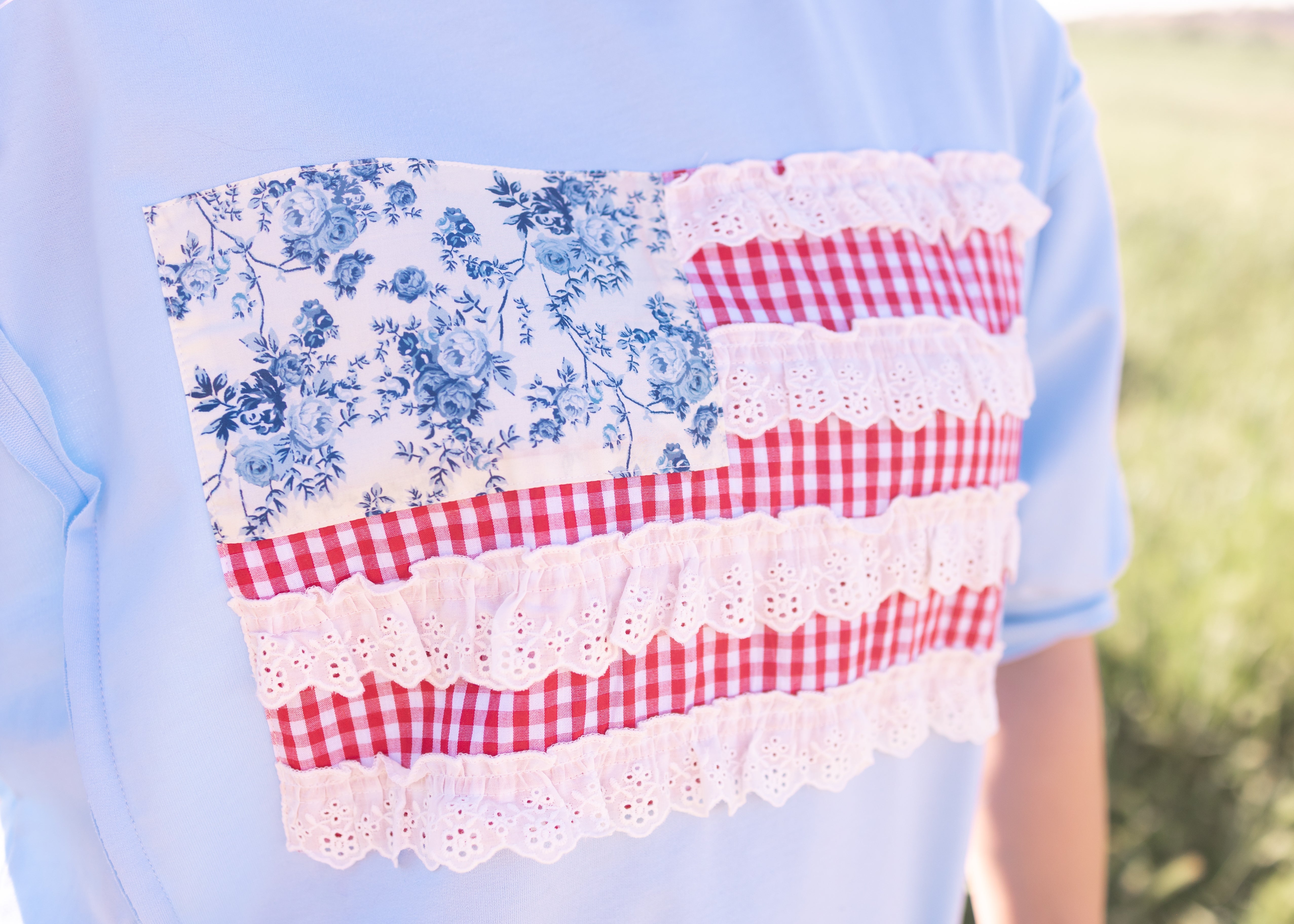 Kim Blue American Flag Shirt