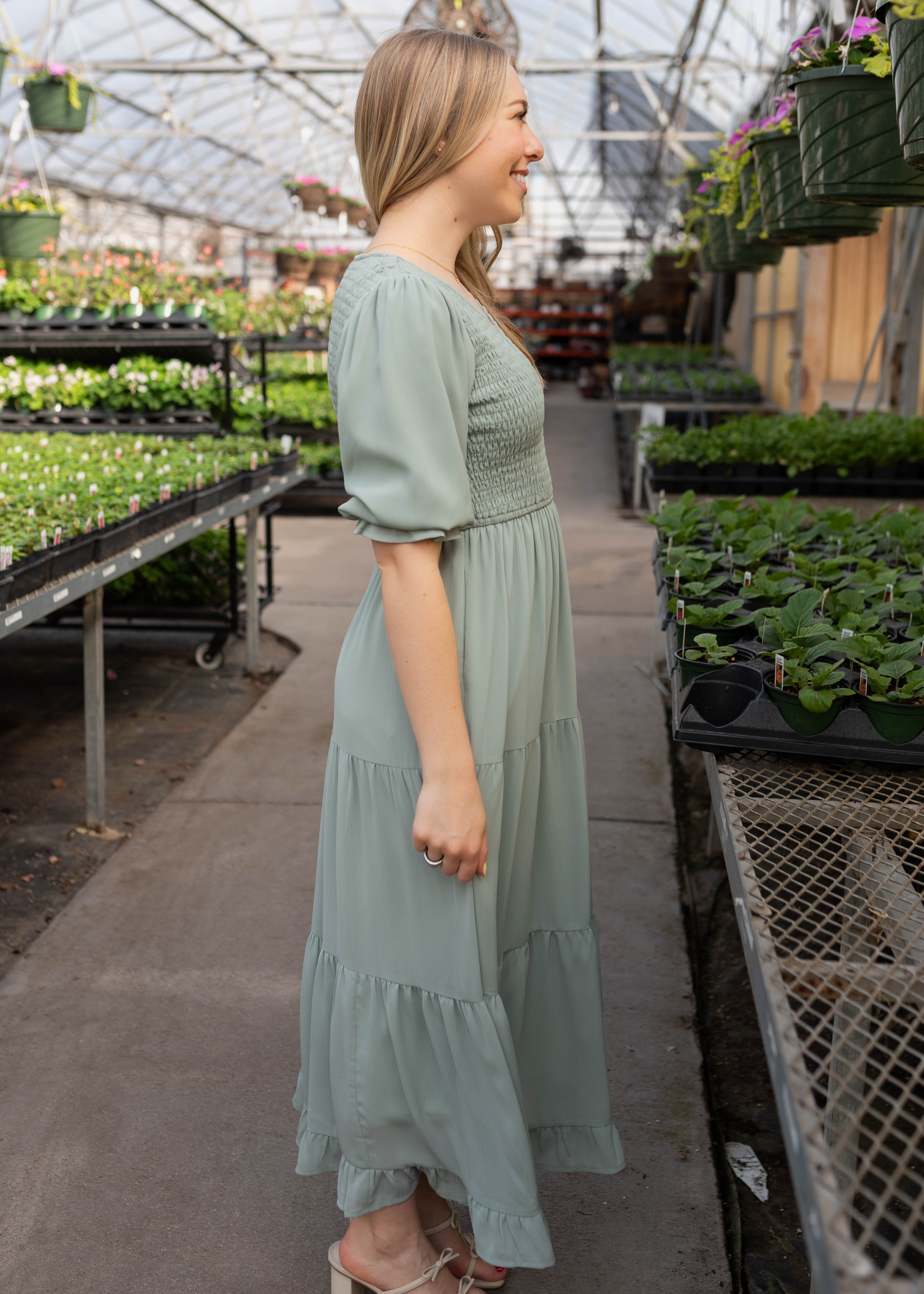 Kinley Sage Tiered Dress
