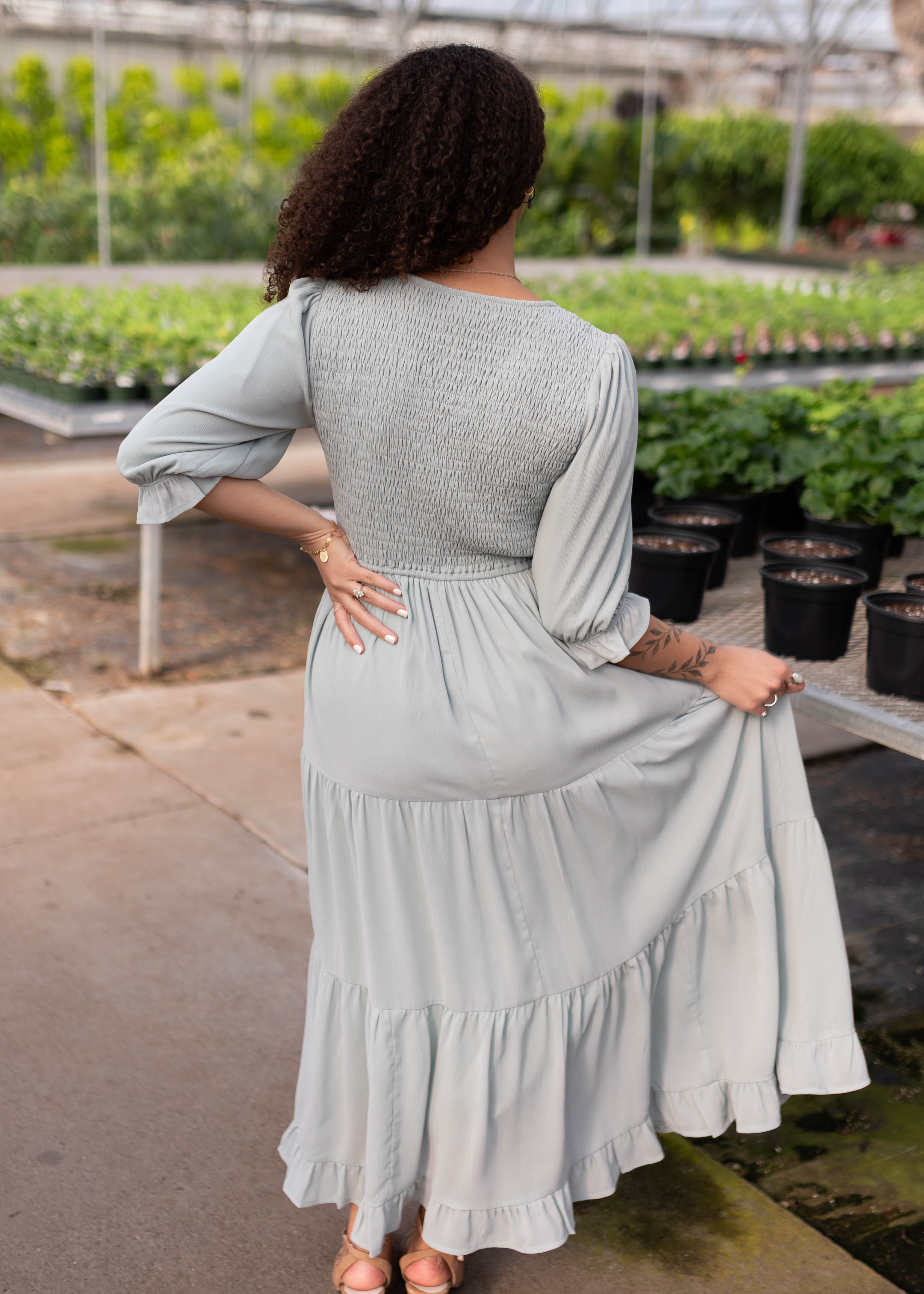 Kinley Sage Tiered Dress
