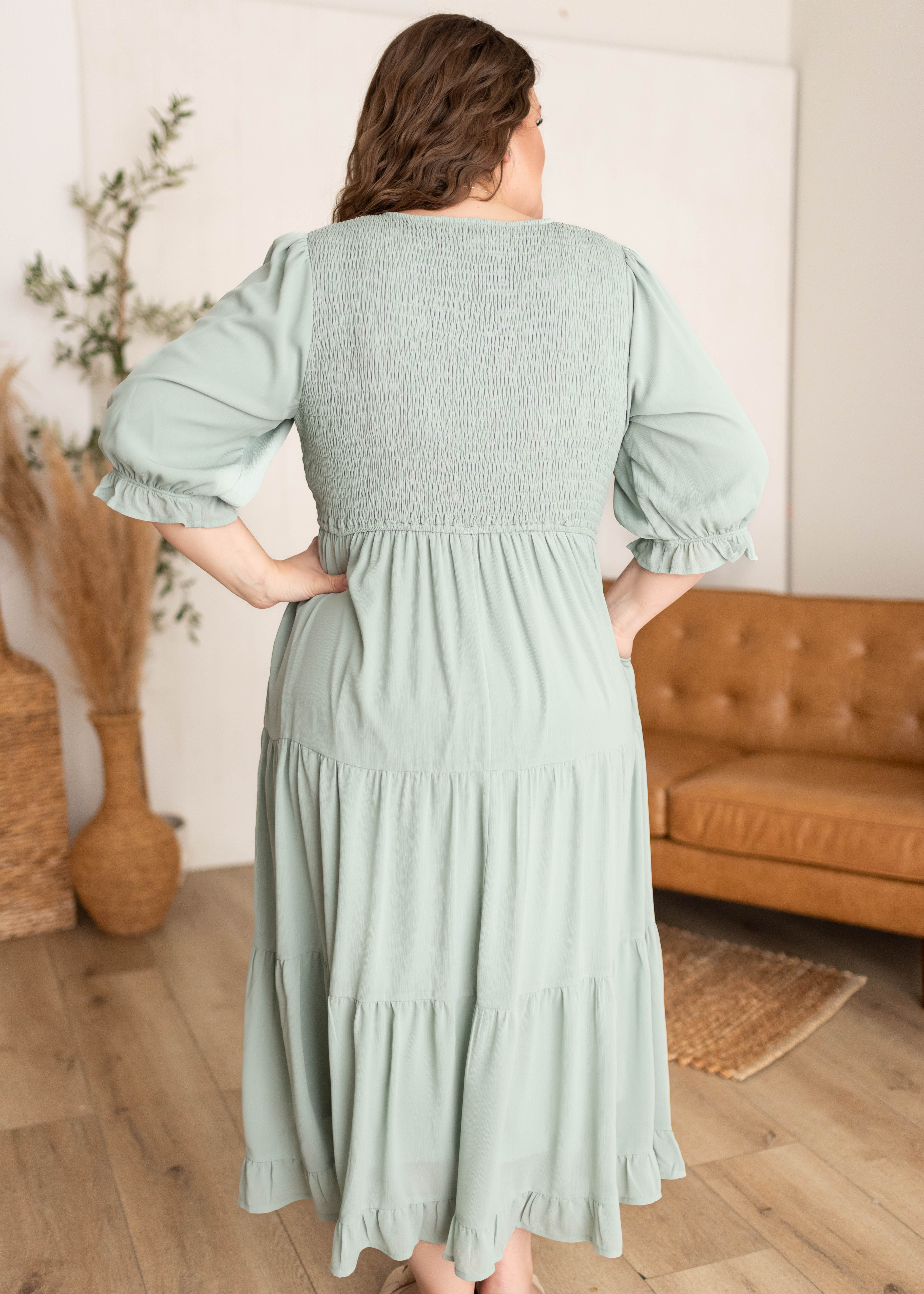 Kinley Sage Tiered Dress