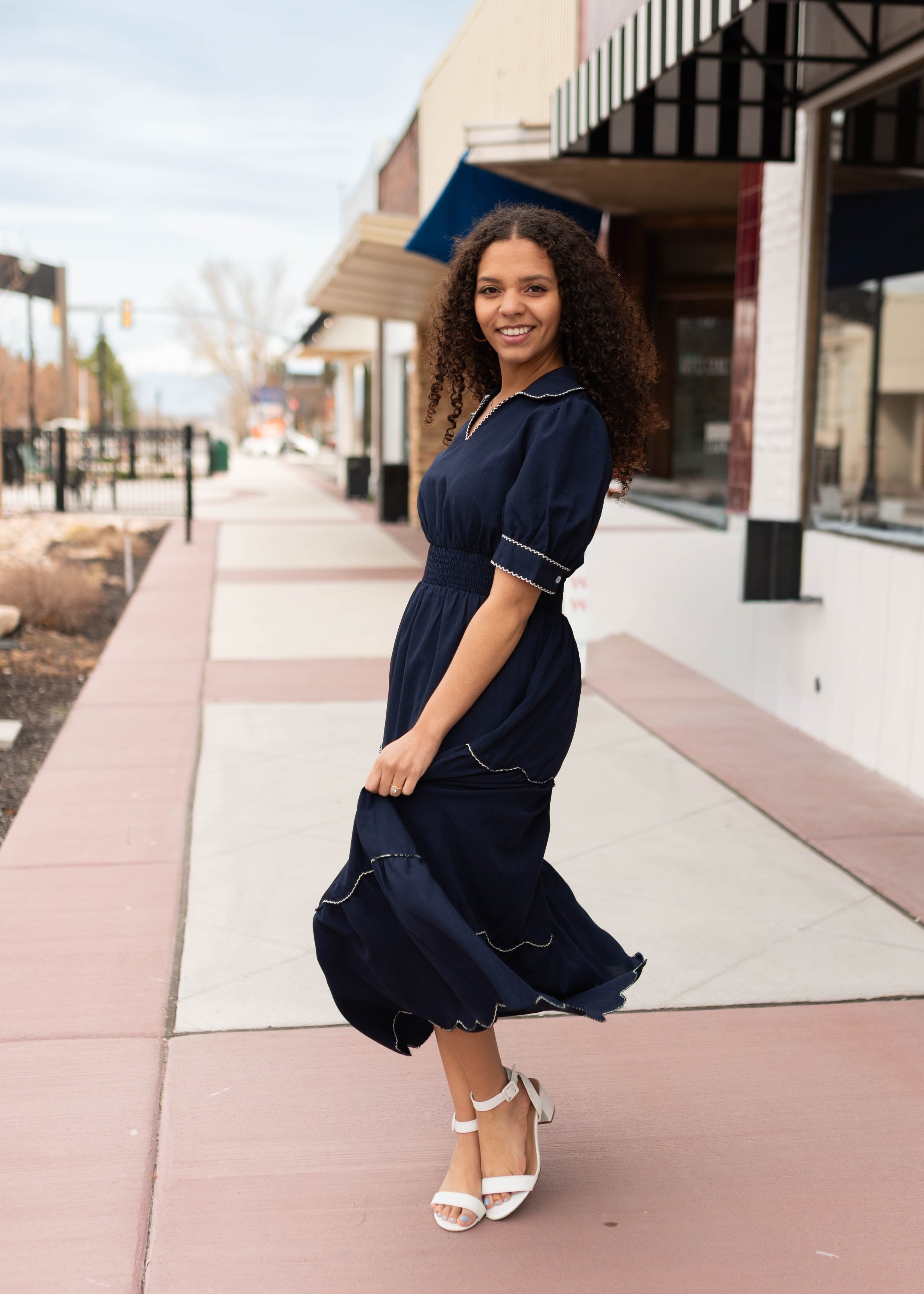 Kylee Navy Tiered Dress