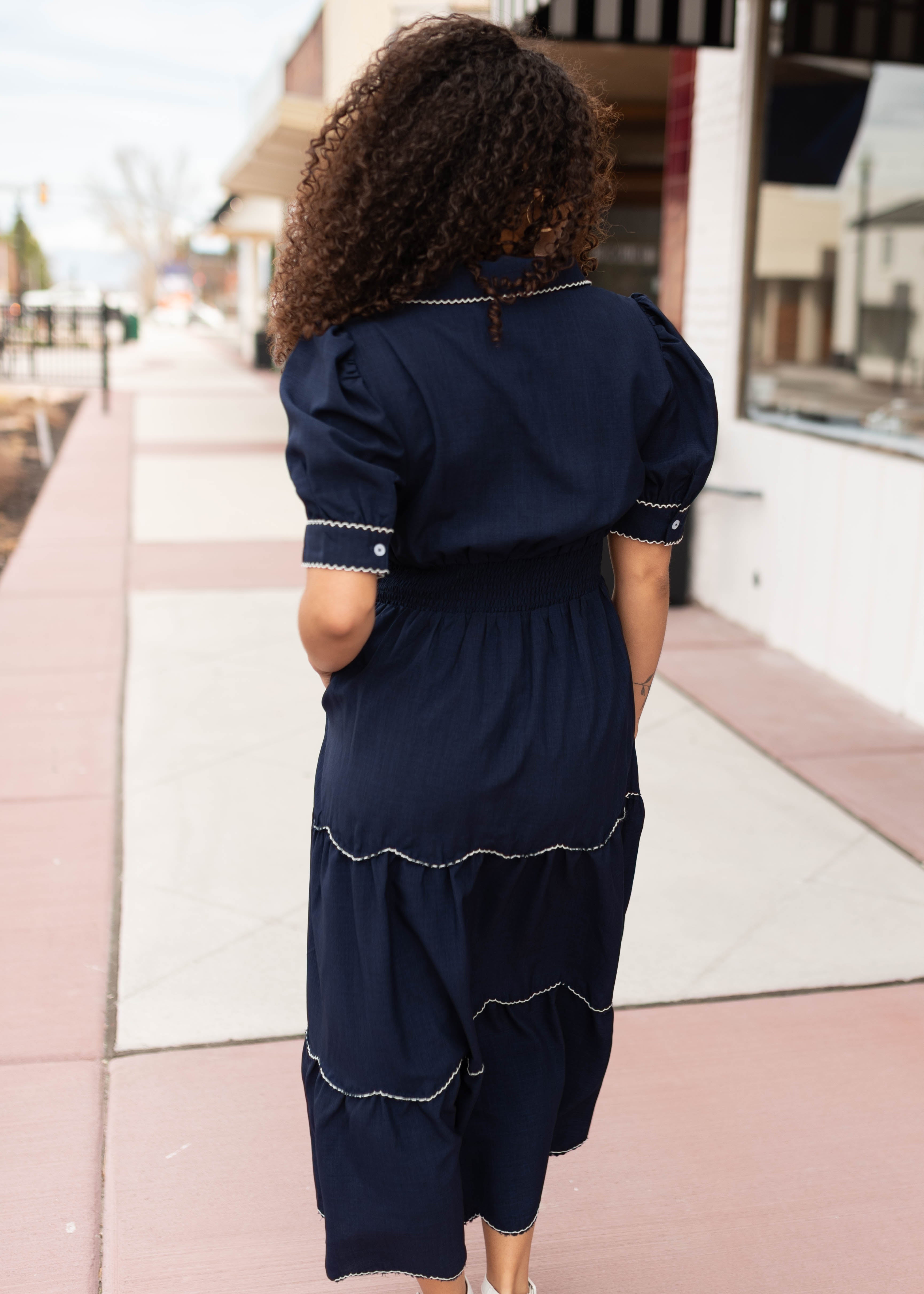 Kylee Navy Tiered Dress