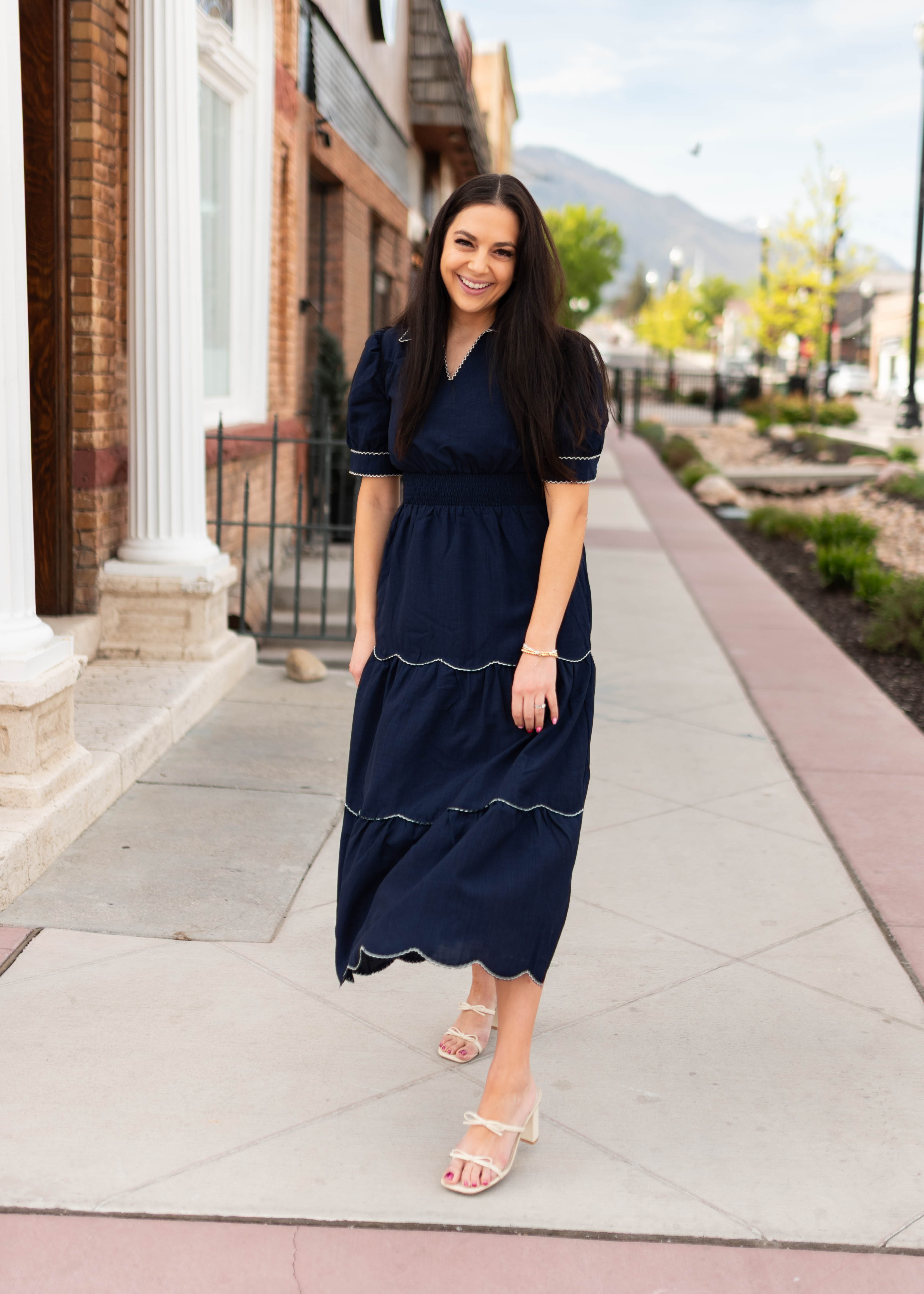 Kylee Navy Tiered Dress