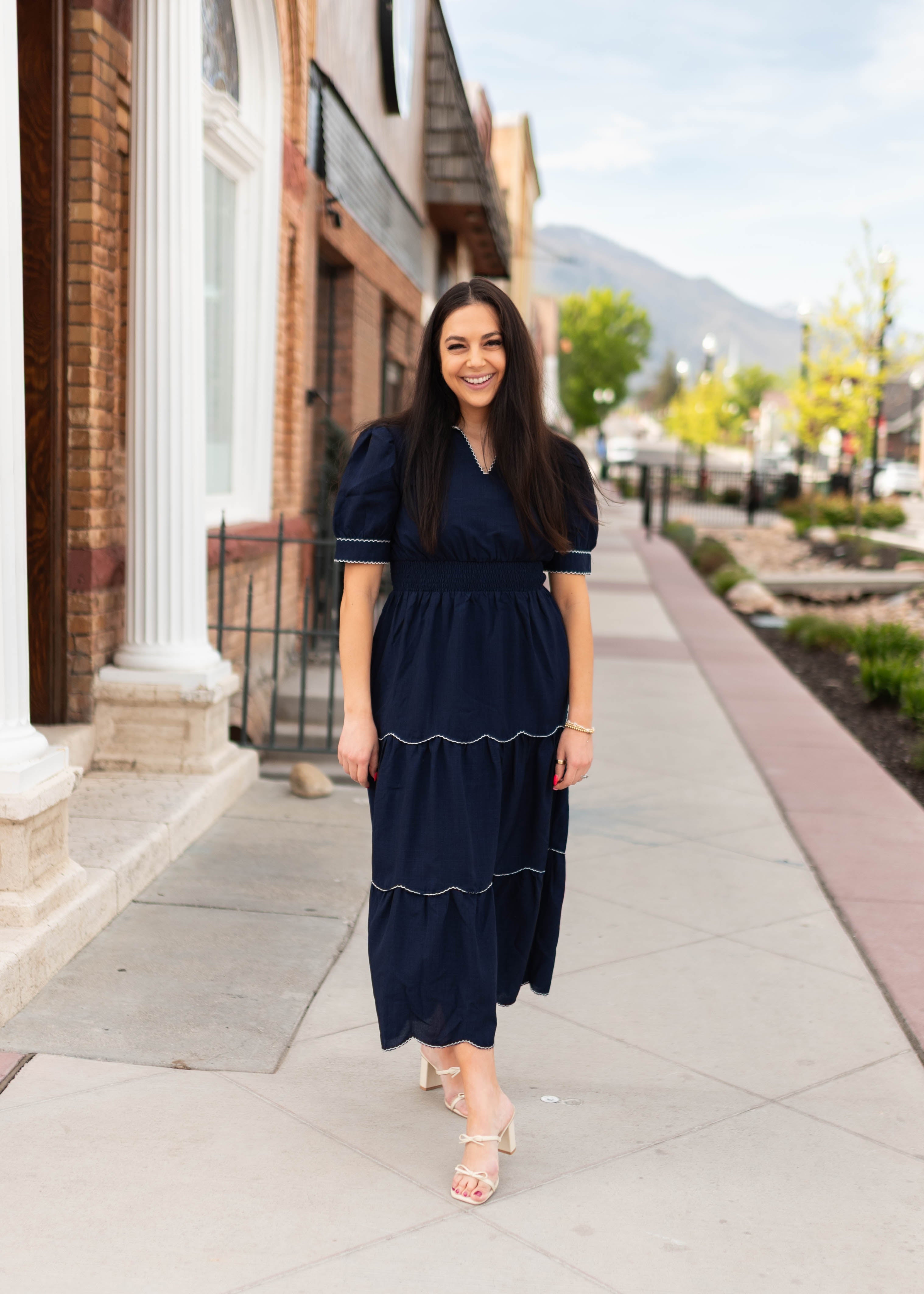 Kylee Navy Tiered Dress