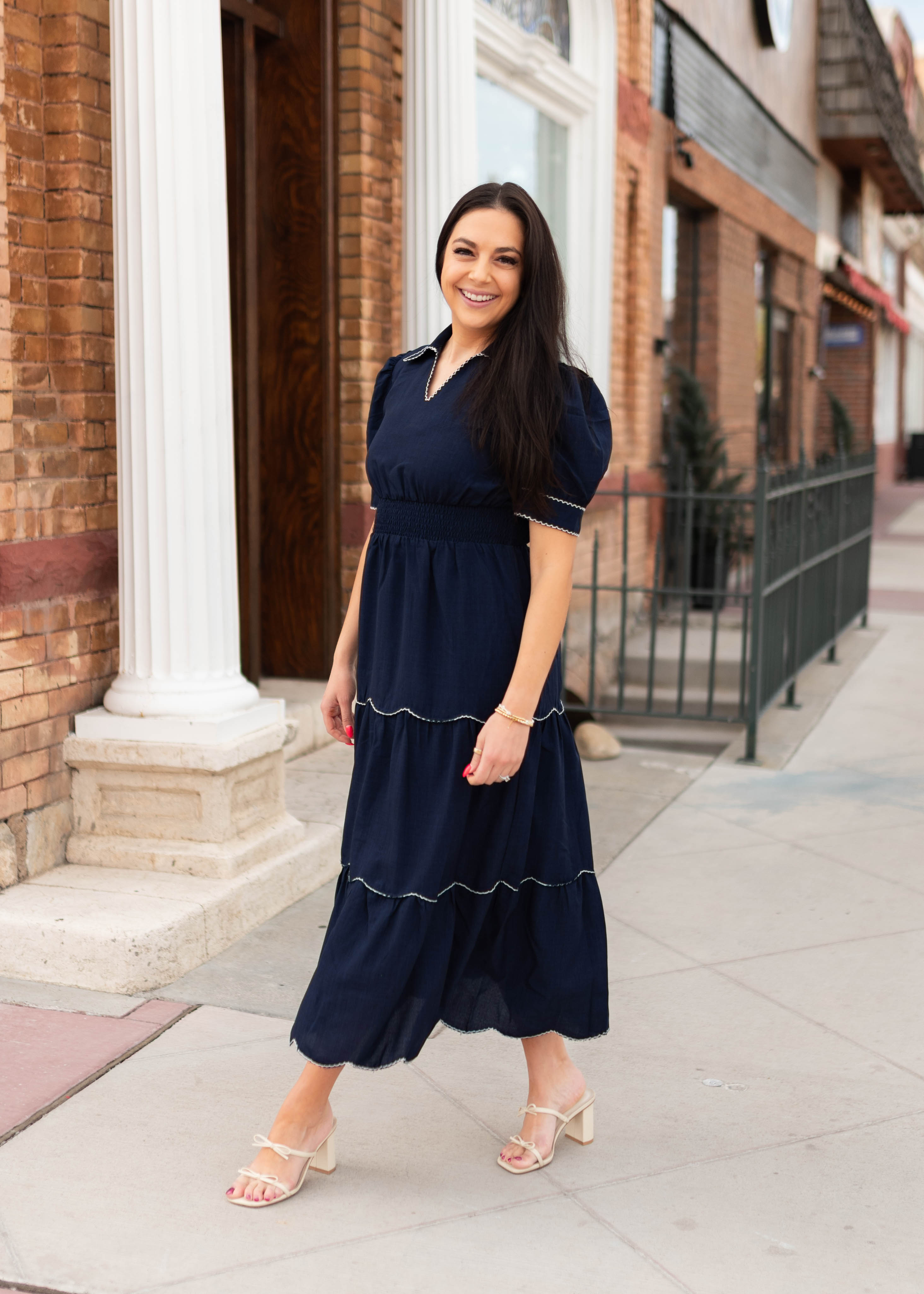 Kylee Navy Tiered Dress