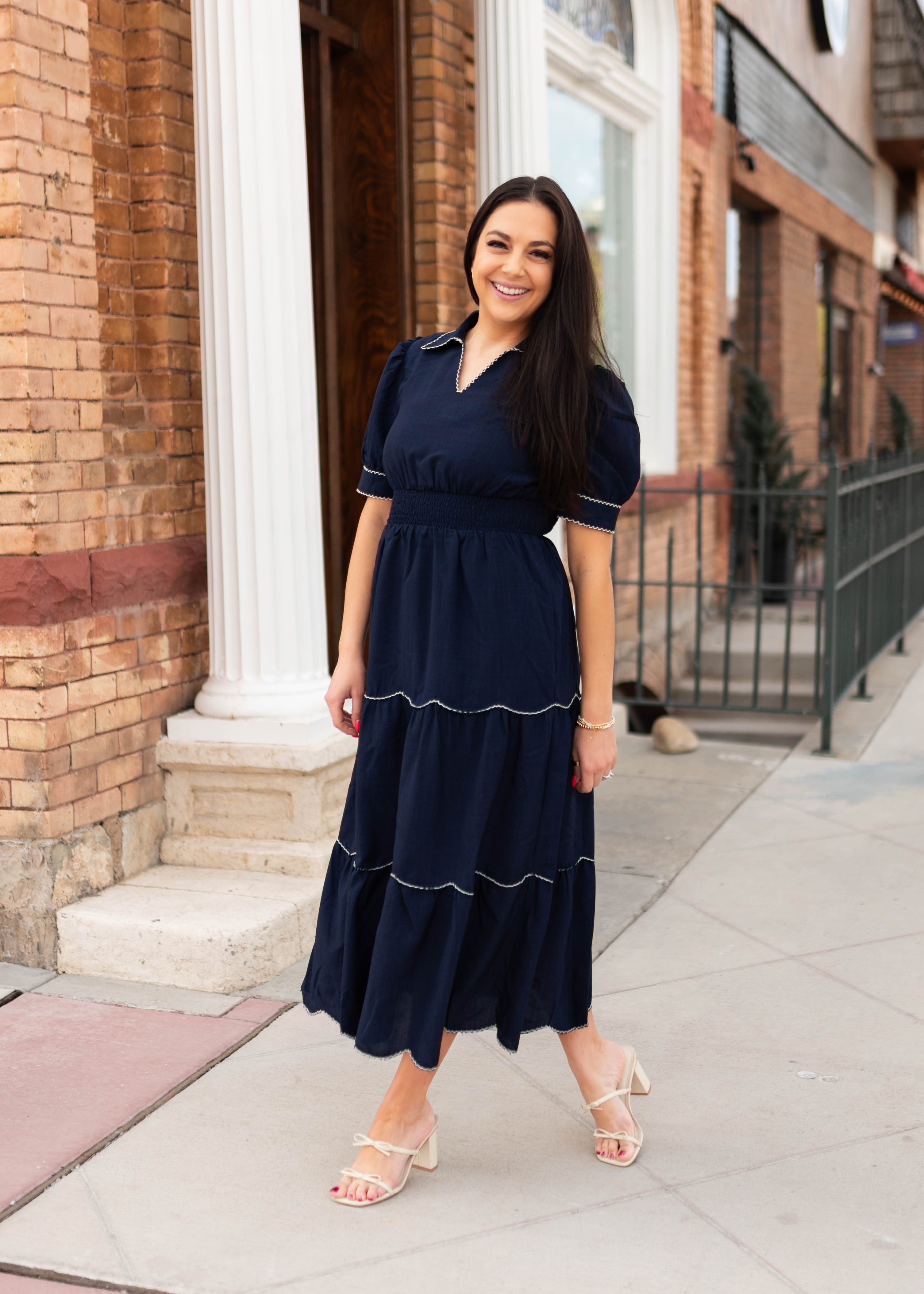 Kylee Navy Tiered Dress