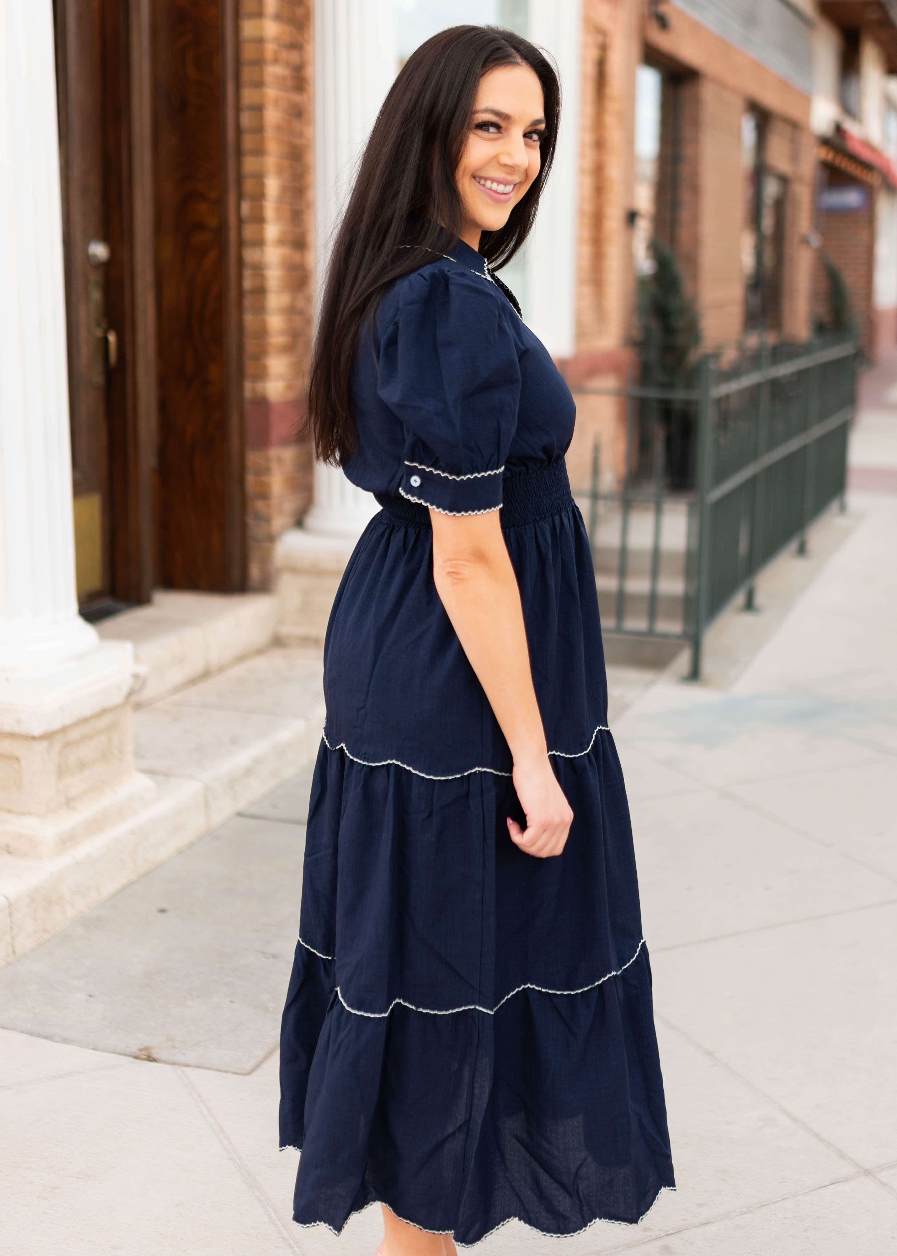 Kylee Navy Tiered Dress