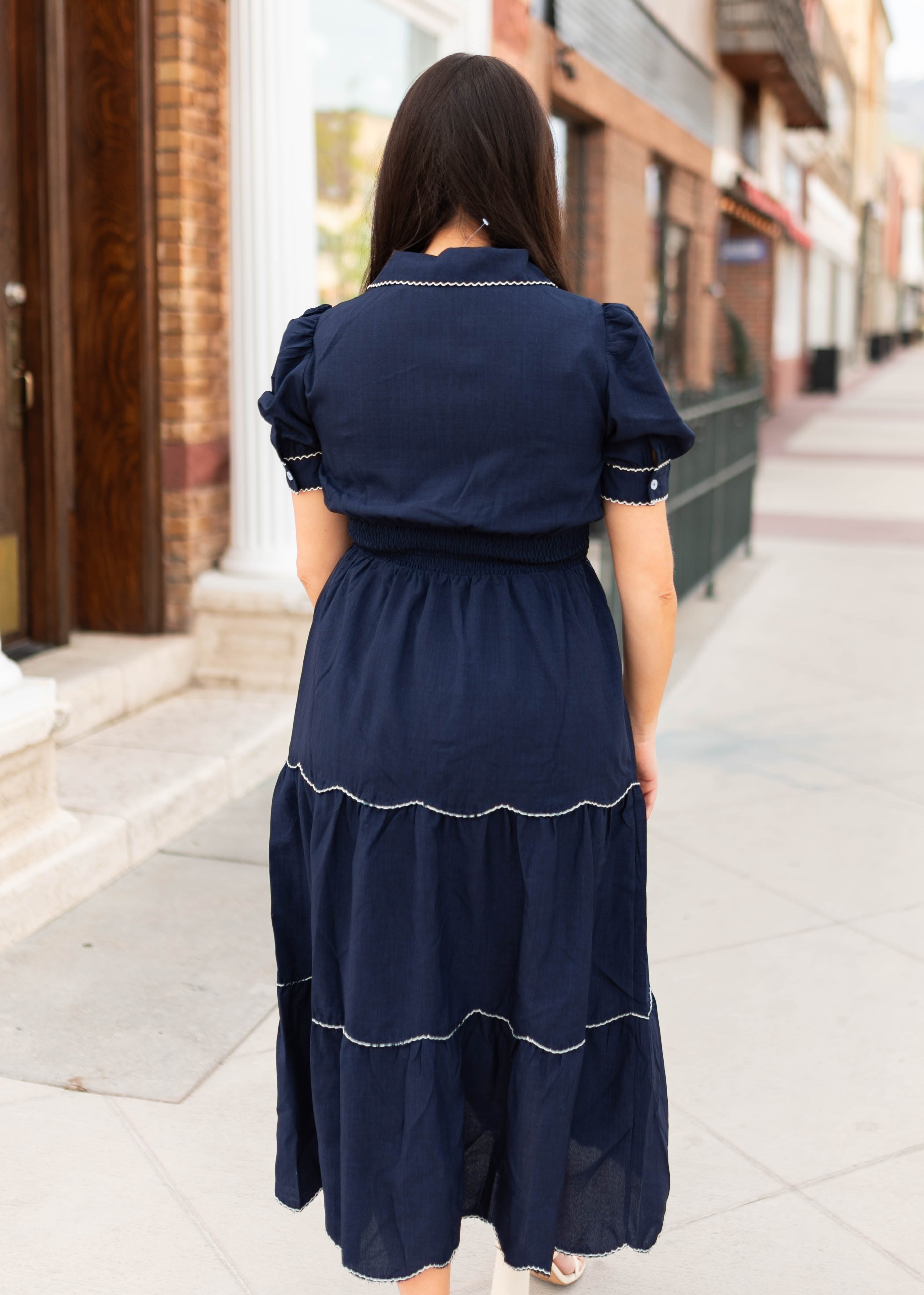 Kylee Navy Tiered Dress