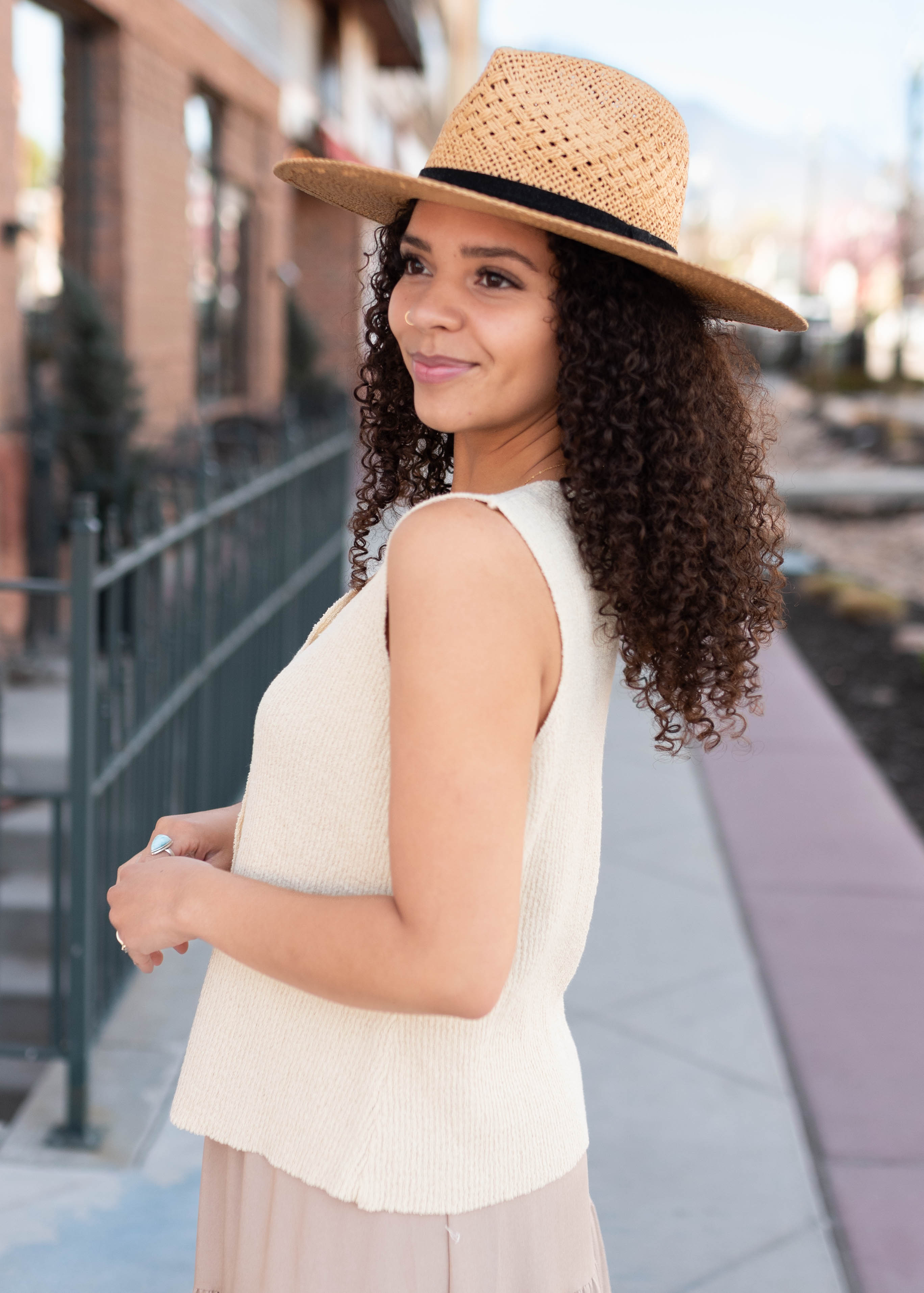 Lauryn Oatmeal Button Up Vest