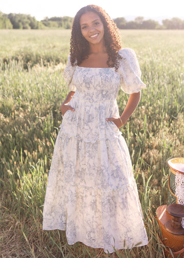 Lea Blue Patterned Dress