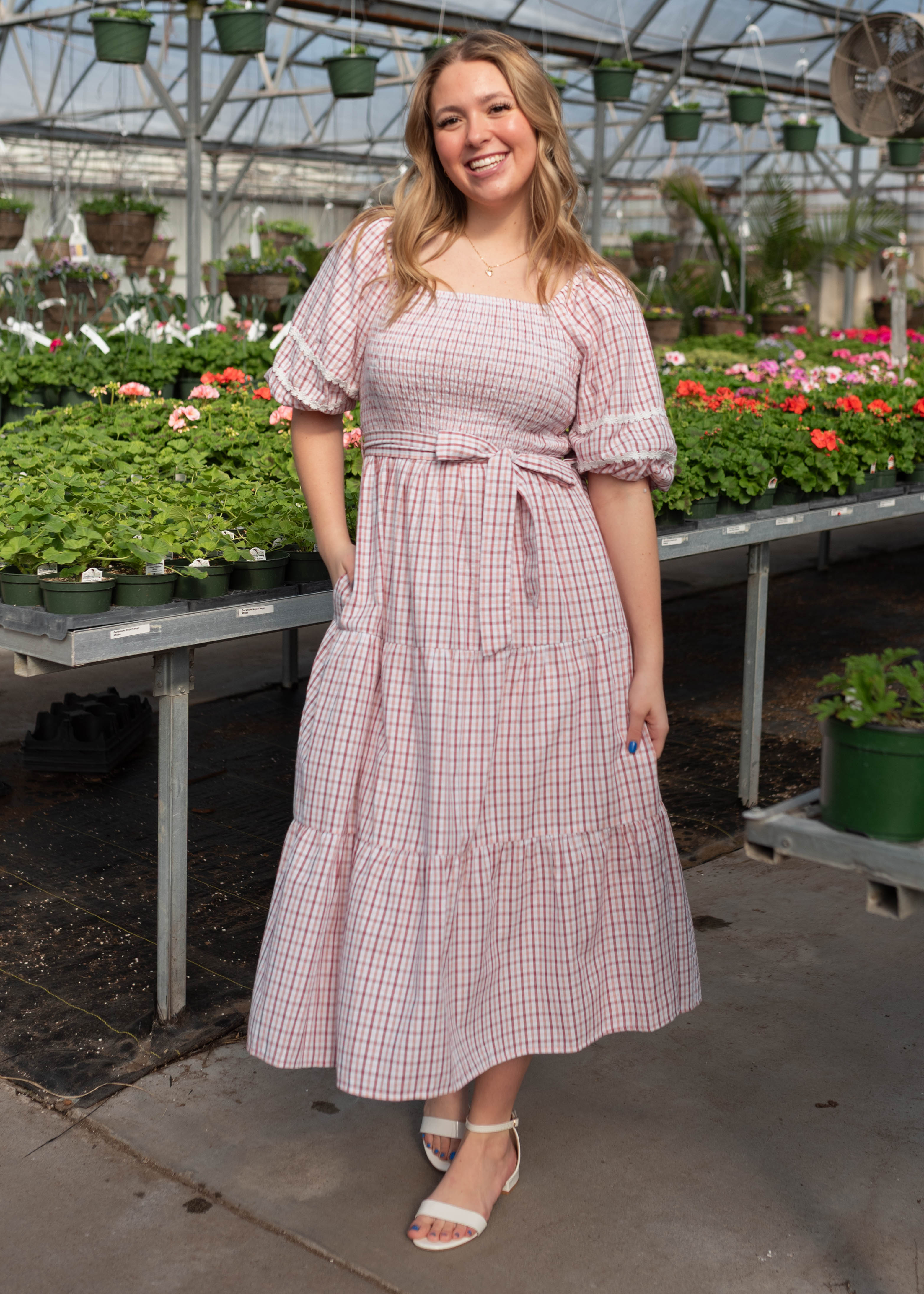 Lexie Pink Gingham Dress