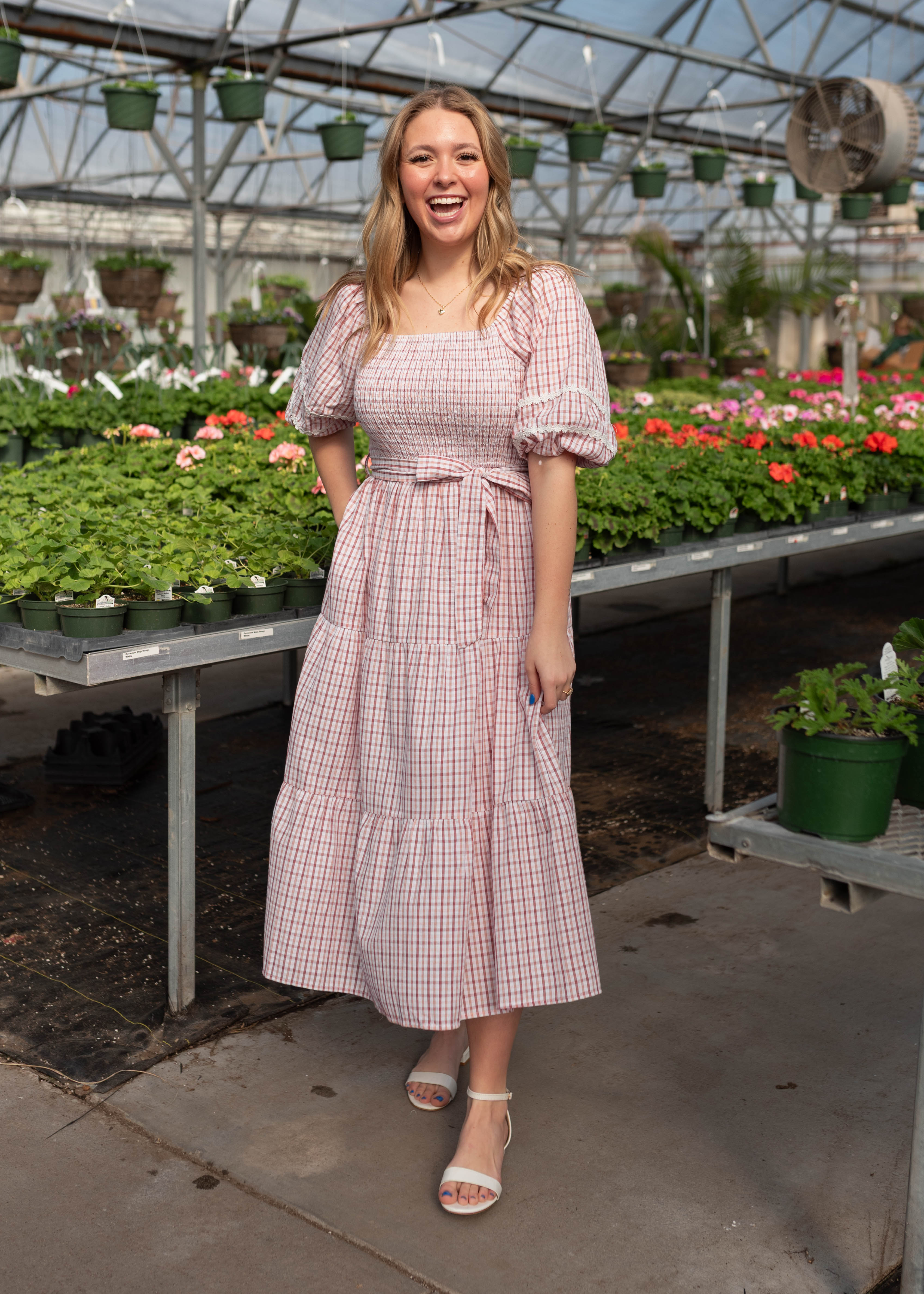 Lexie Pink Gingham Dress