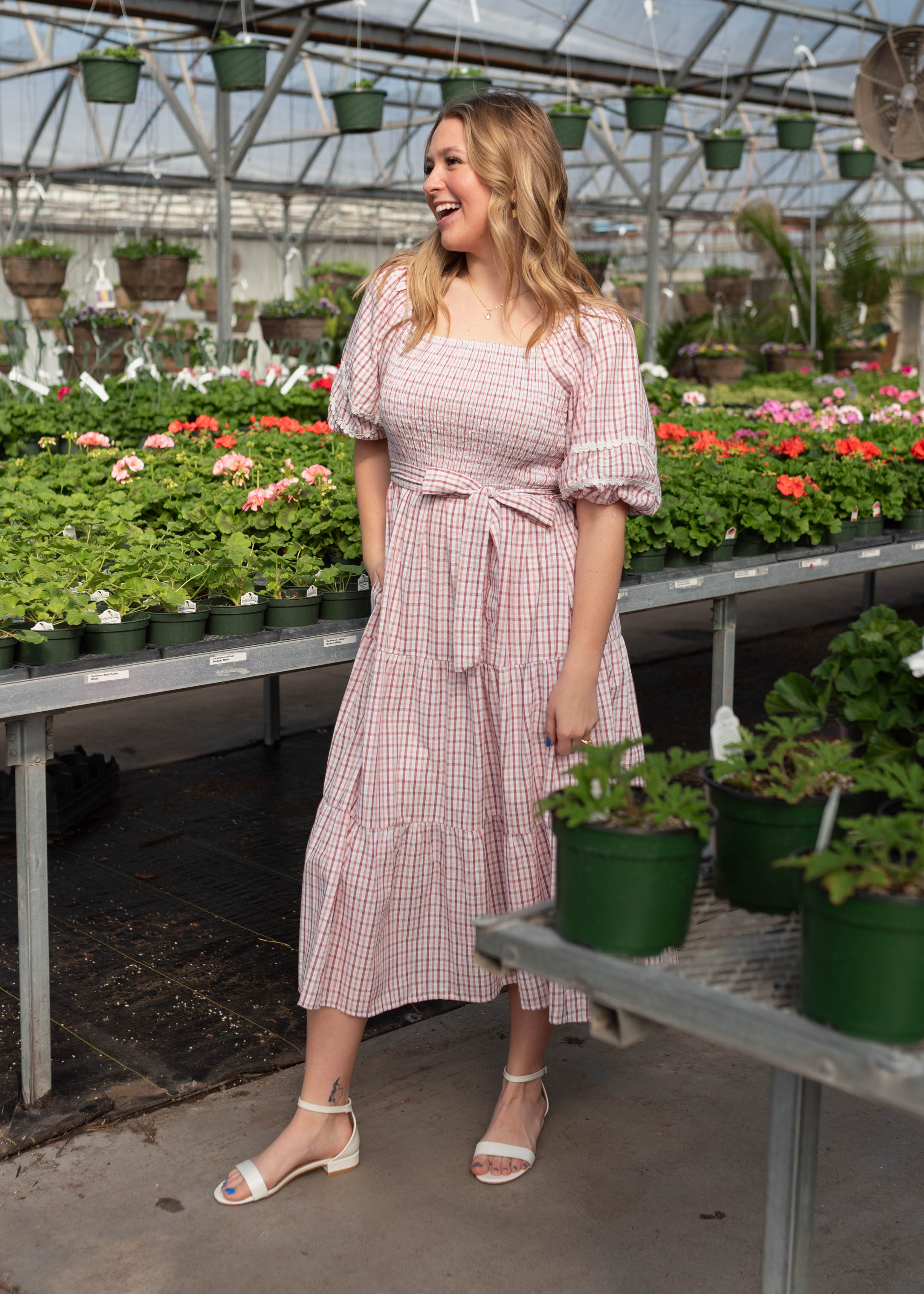 Lexie Pink Gingham Dress