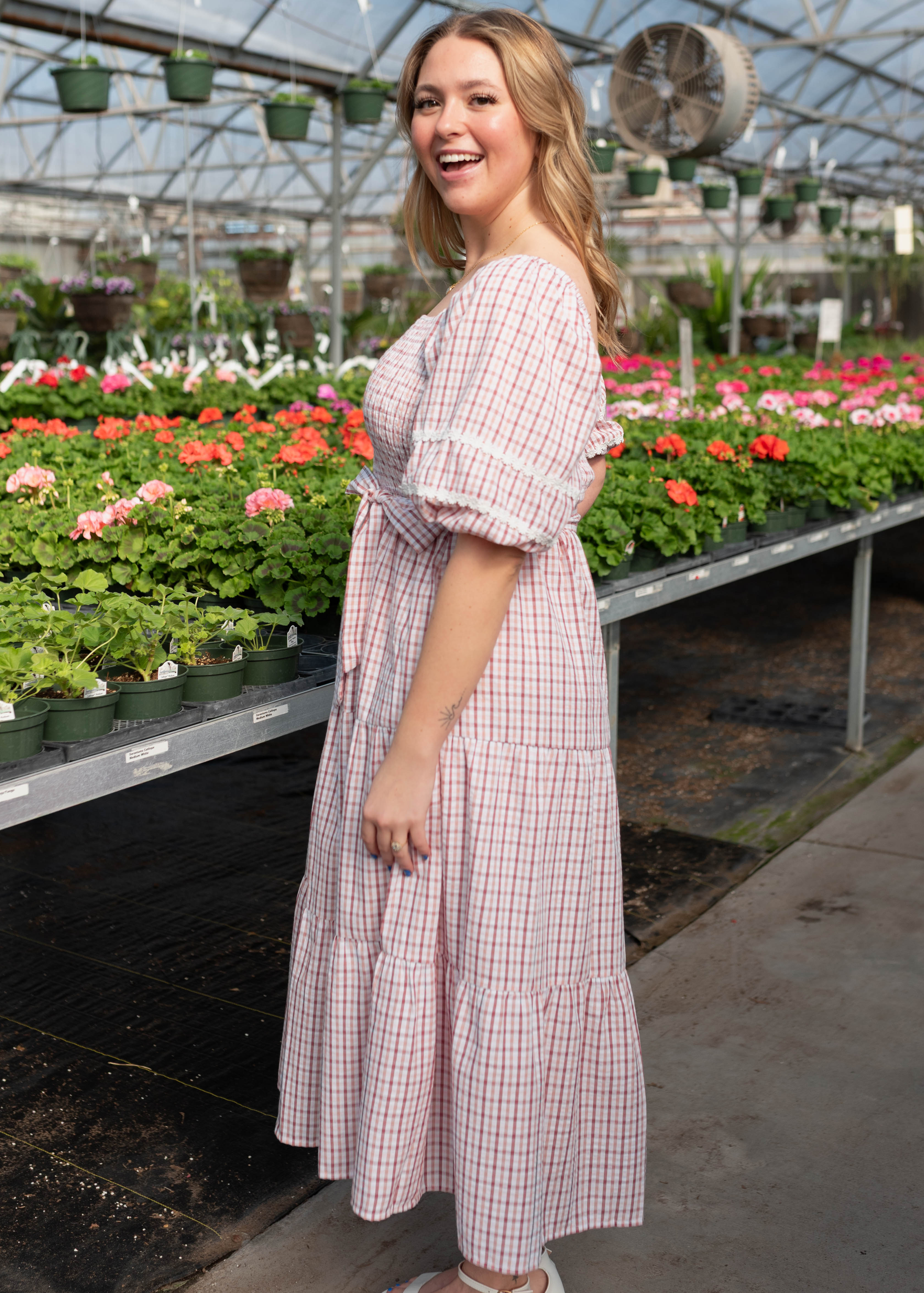 Lexie Pink Gingham Dress