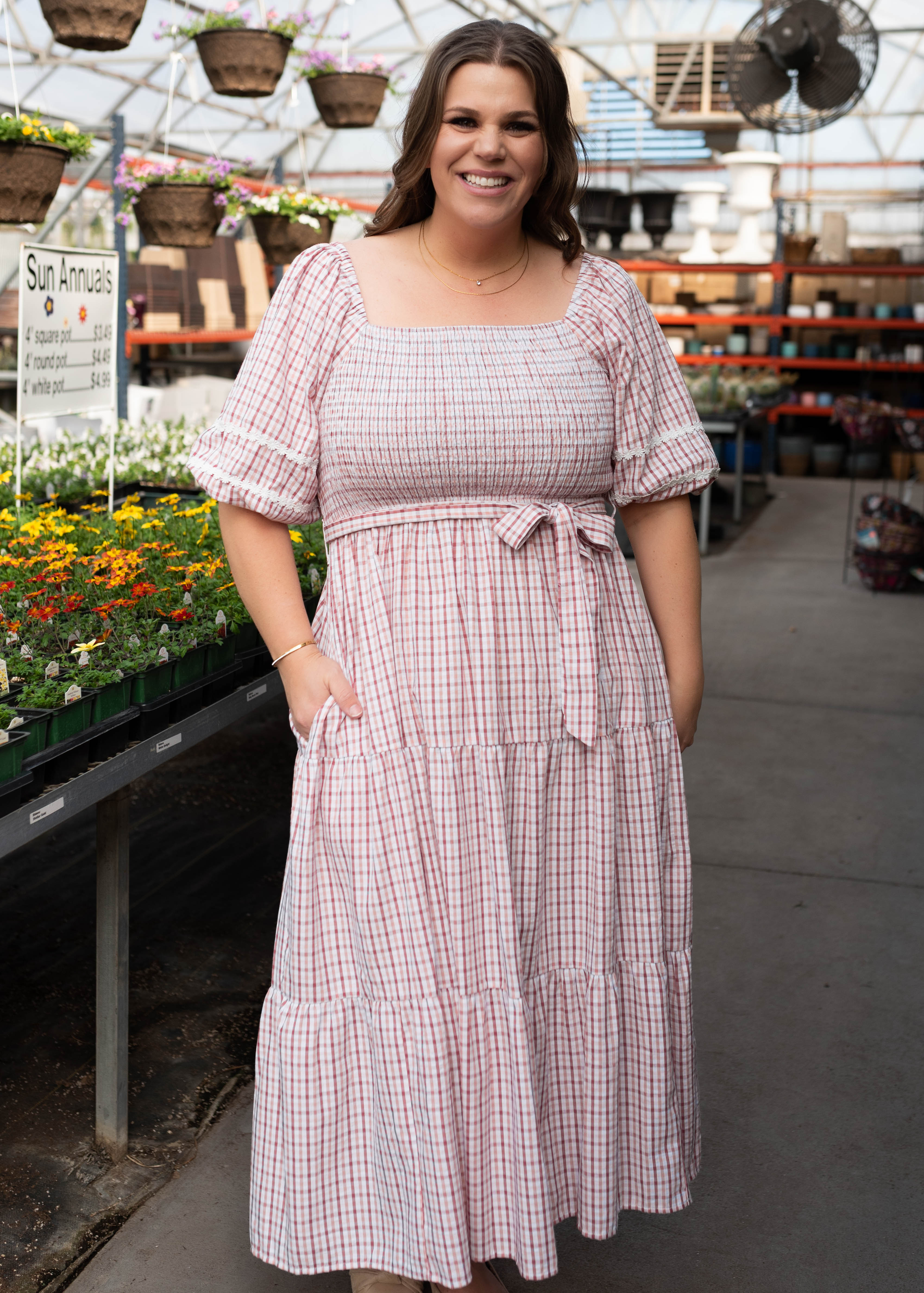 Lexie Pink Gingham Dress
