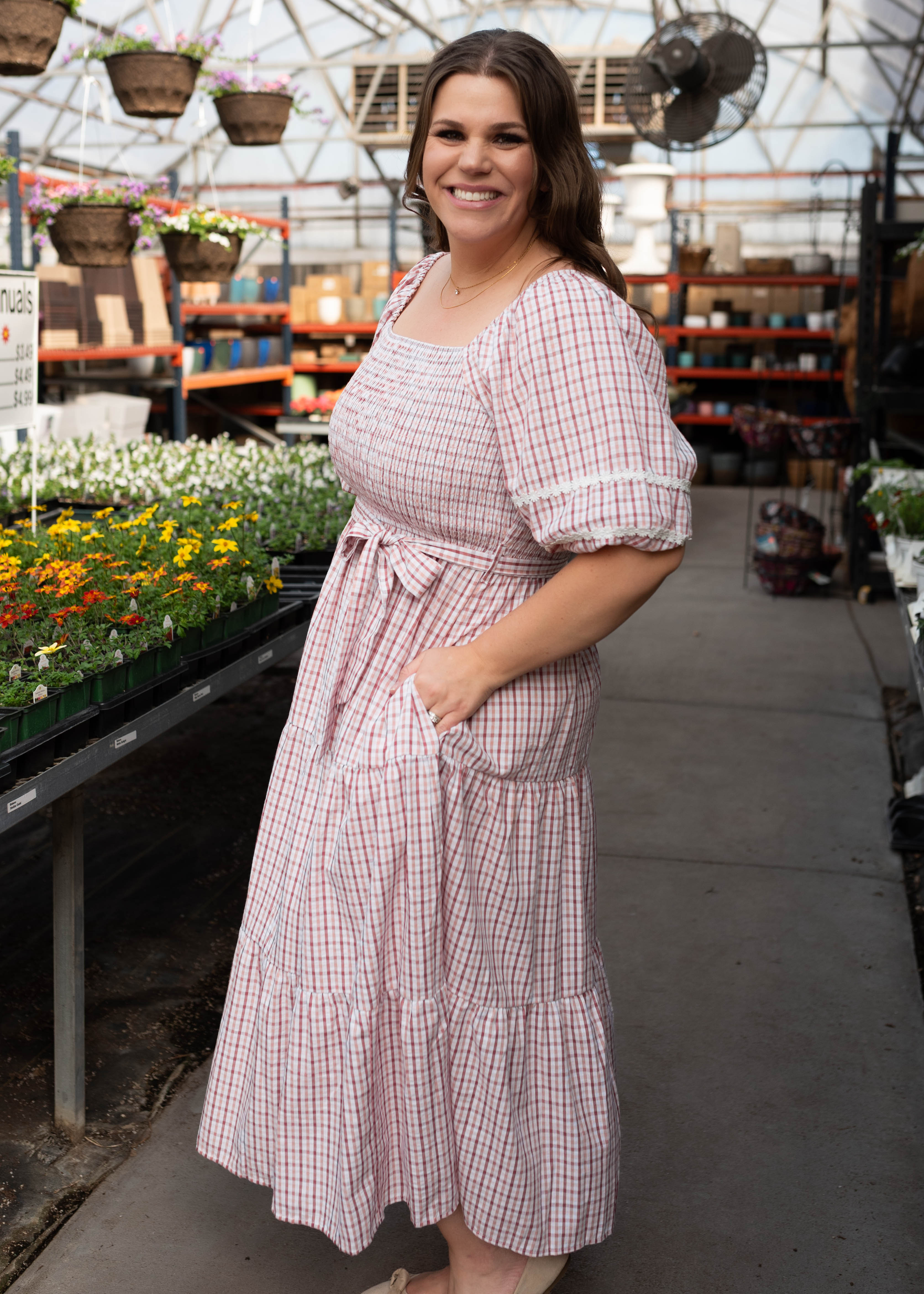 Lexie Pink Gingham Dress