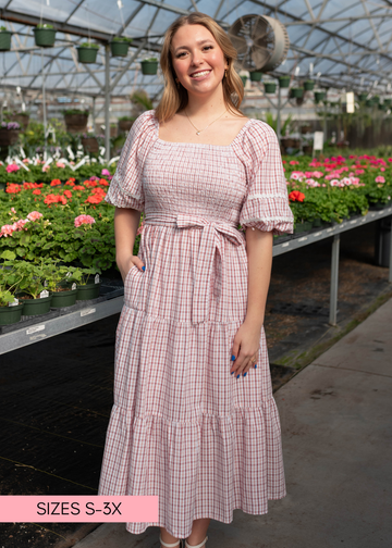 Lexie Pink Gingham Dress