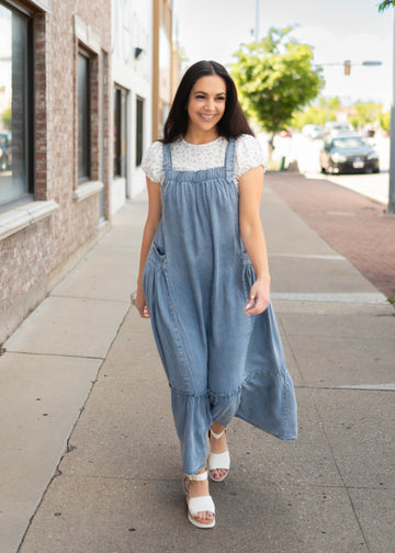 Lila Dark Denim Jumper Dress