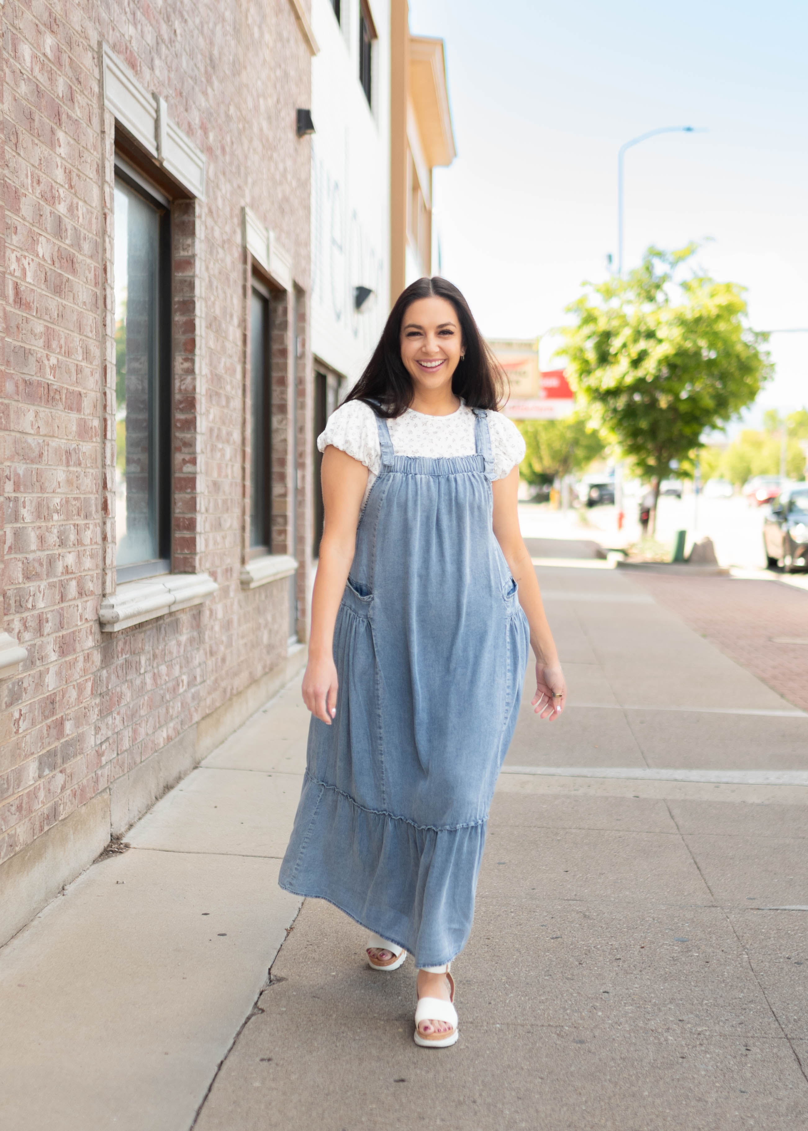 Lila Dark Denim Jumper Dress