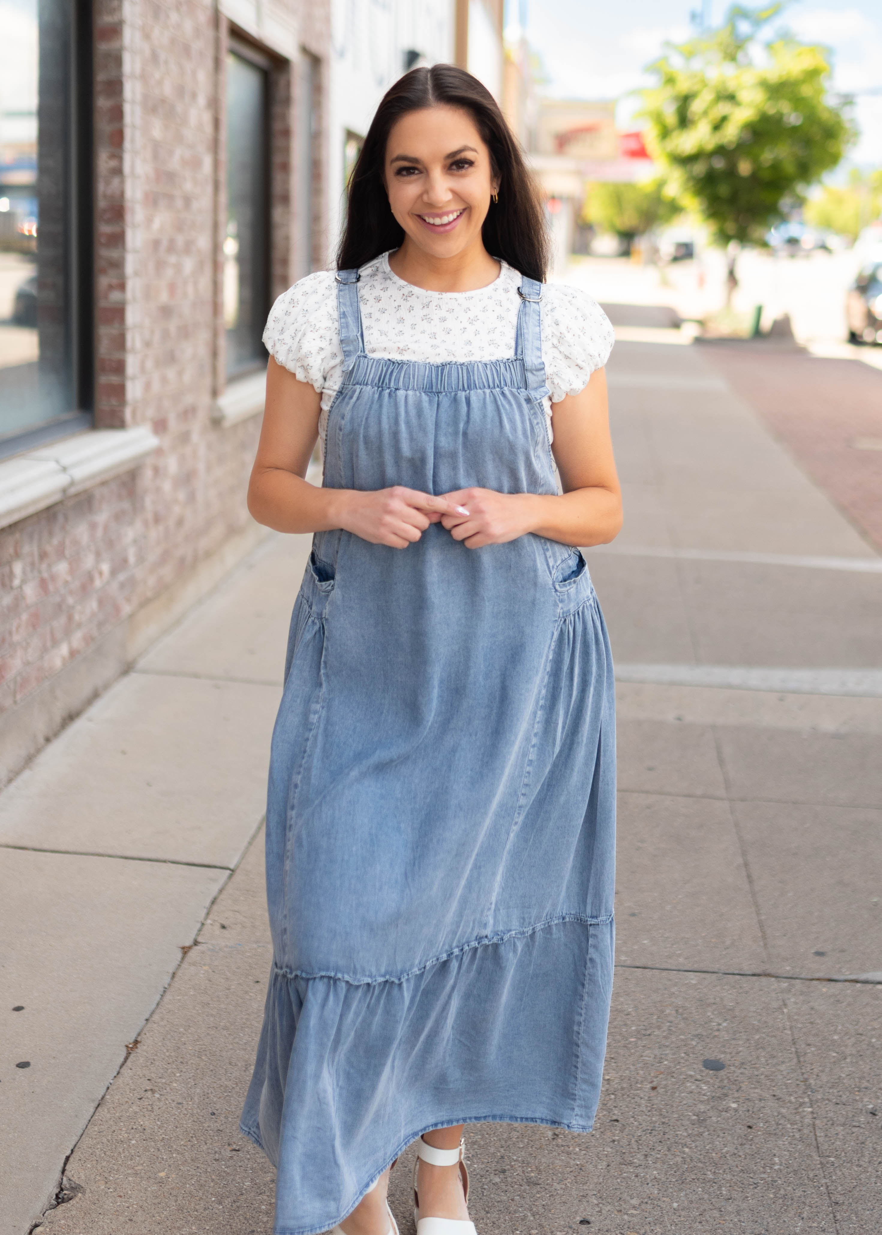 Lila Dark Denim Jumper Dress