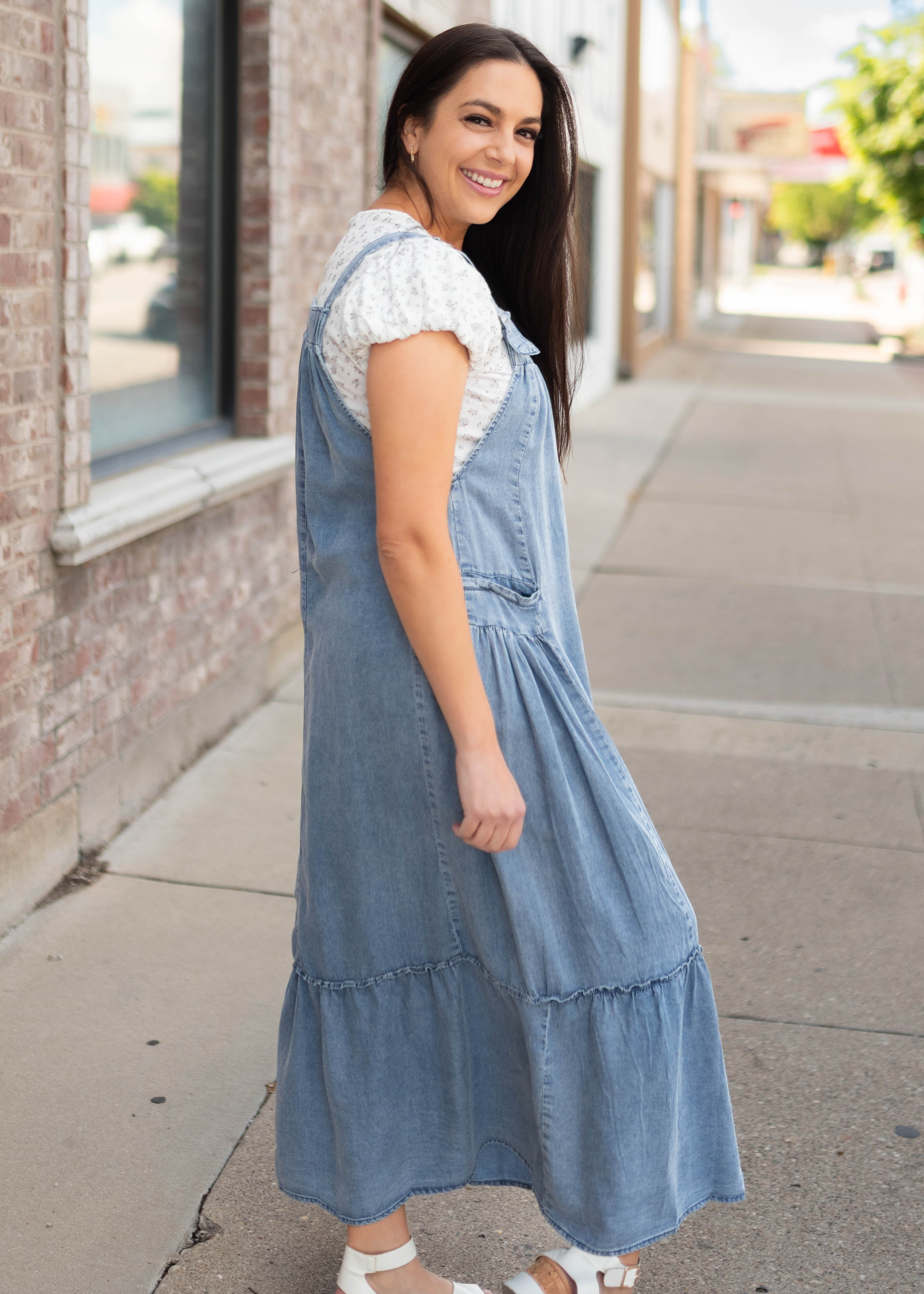 Lila Dark Denim Jumper Dress