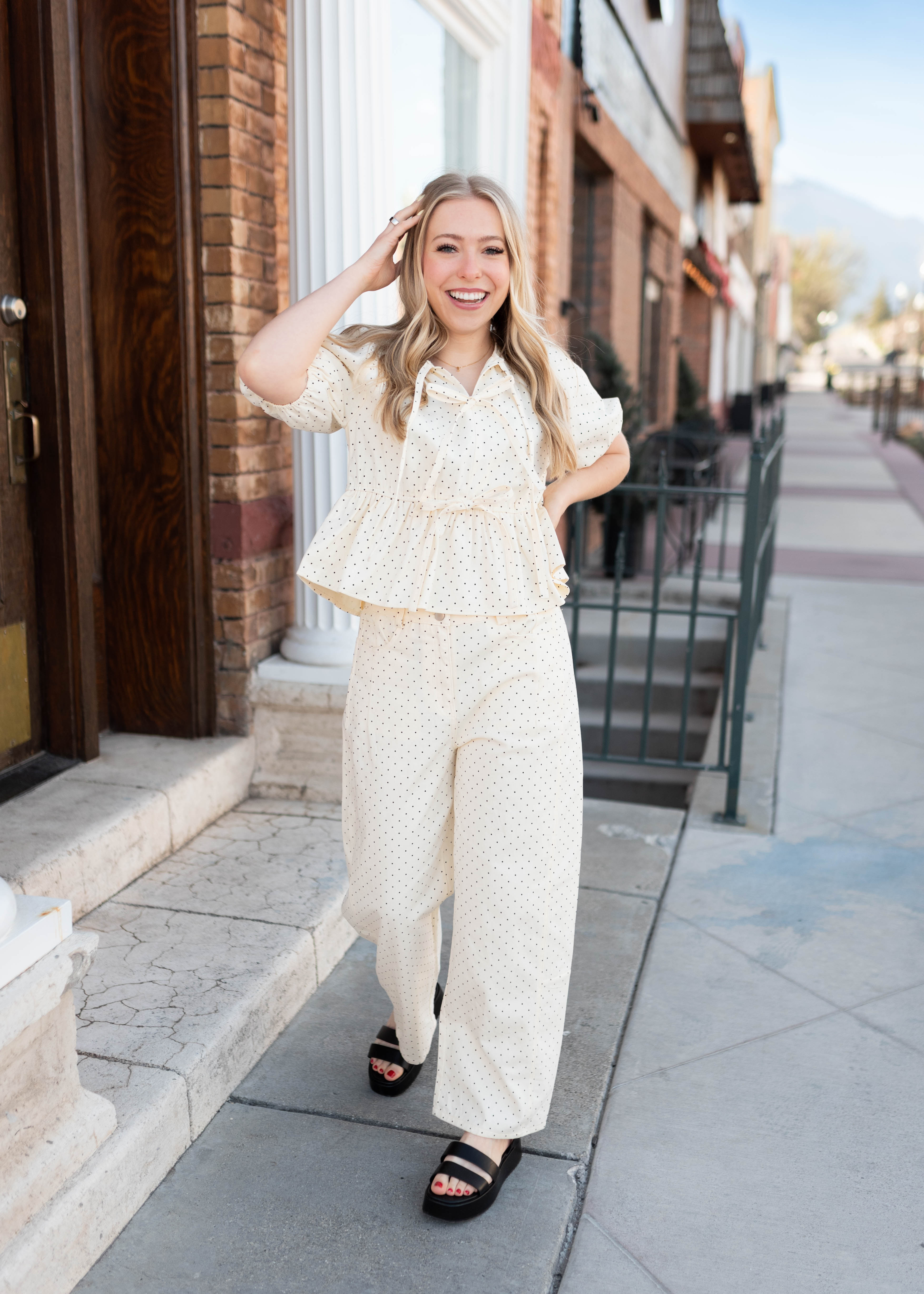 Lilian Cream Polka Dot Blouse