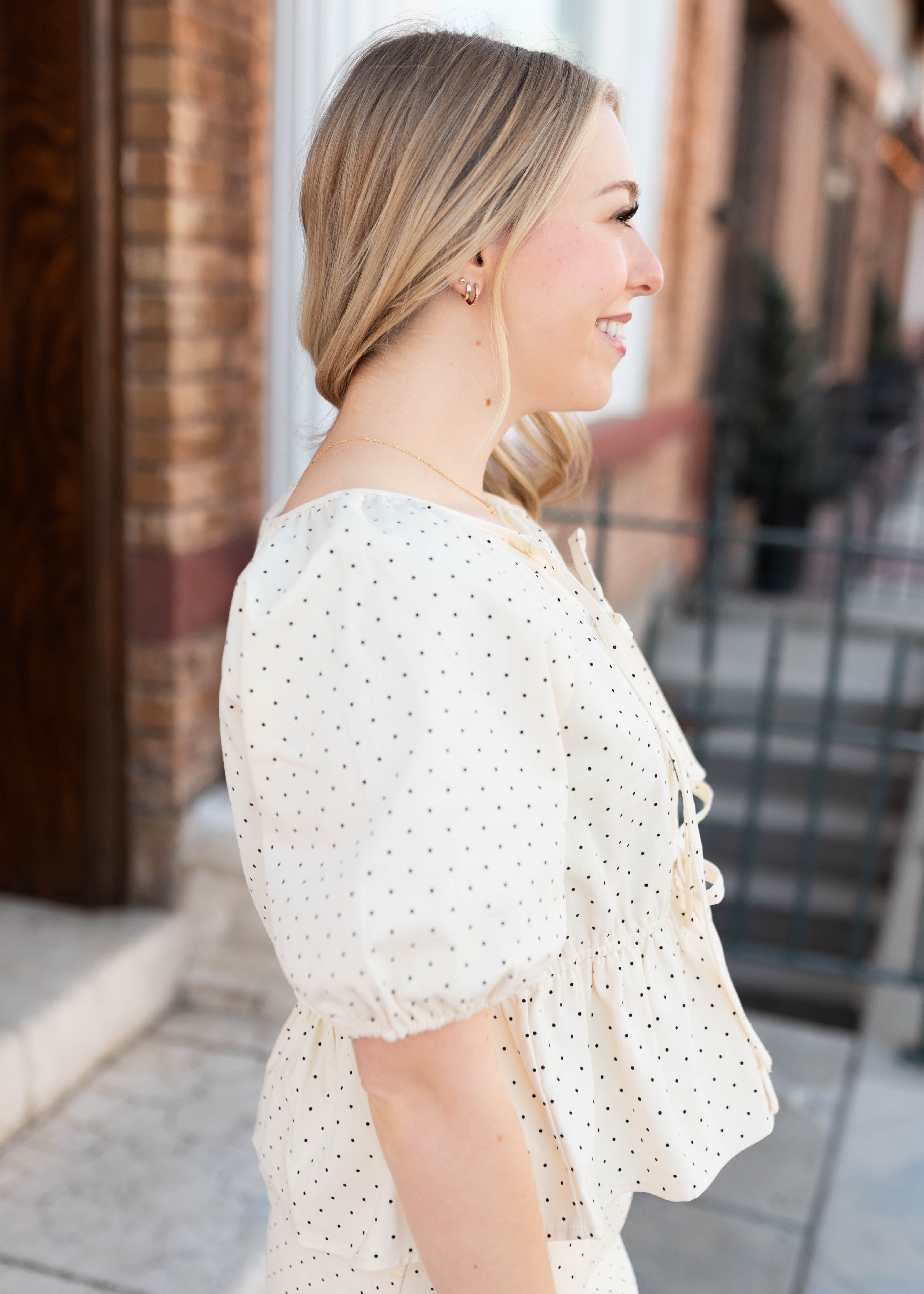 Lilian Cream Polka Dot Blouse