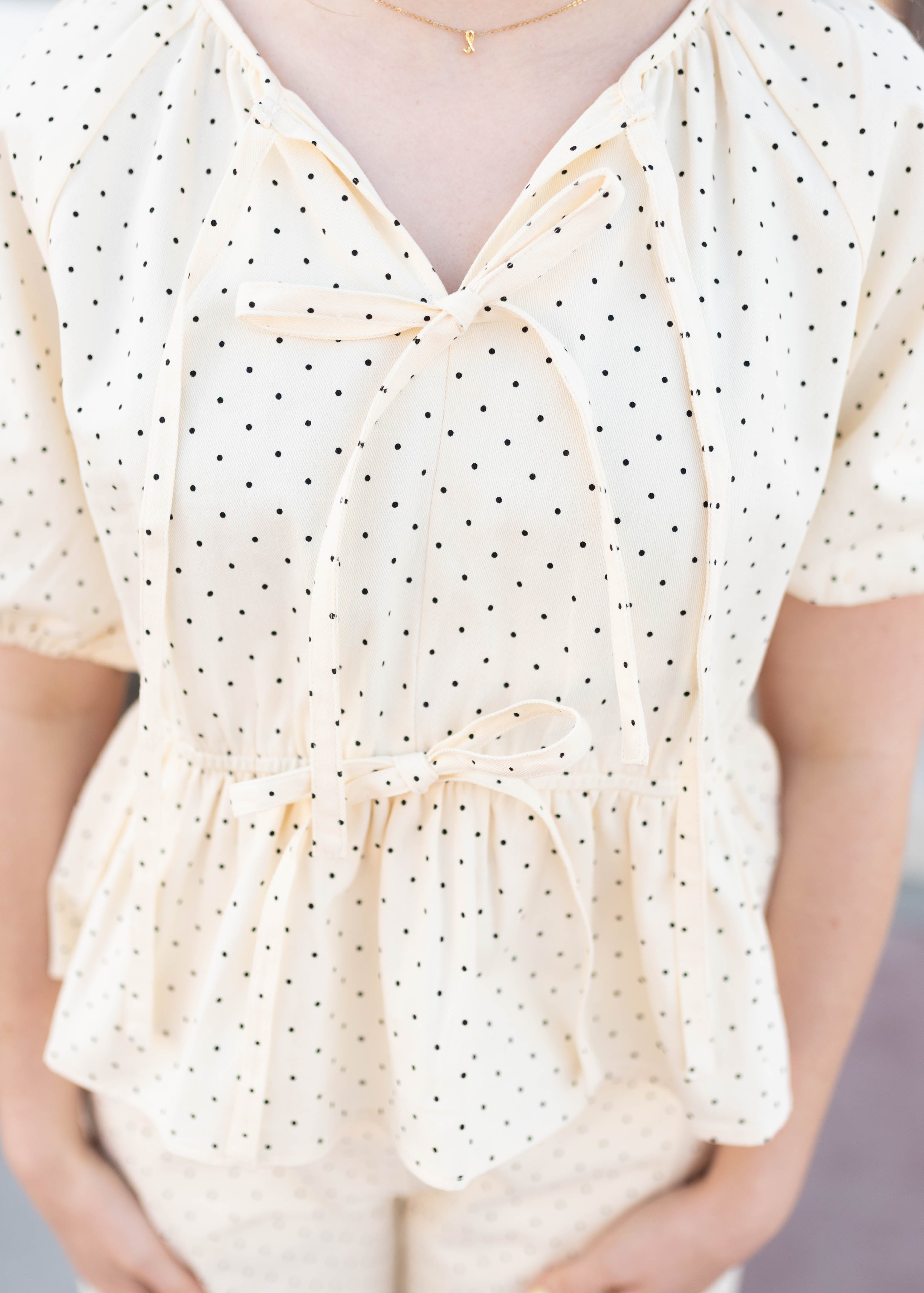 Lilian Cream Polka Dot Blouse