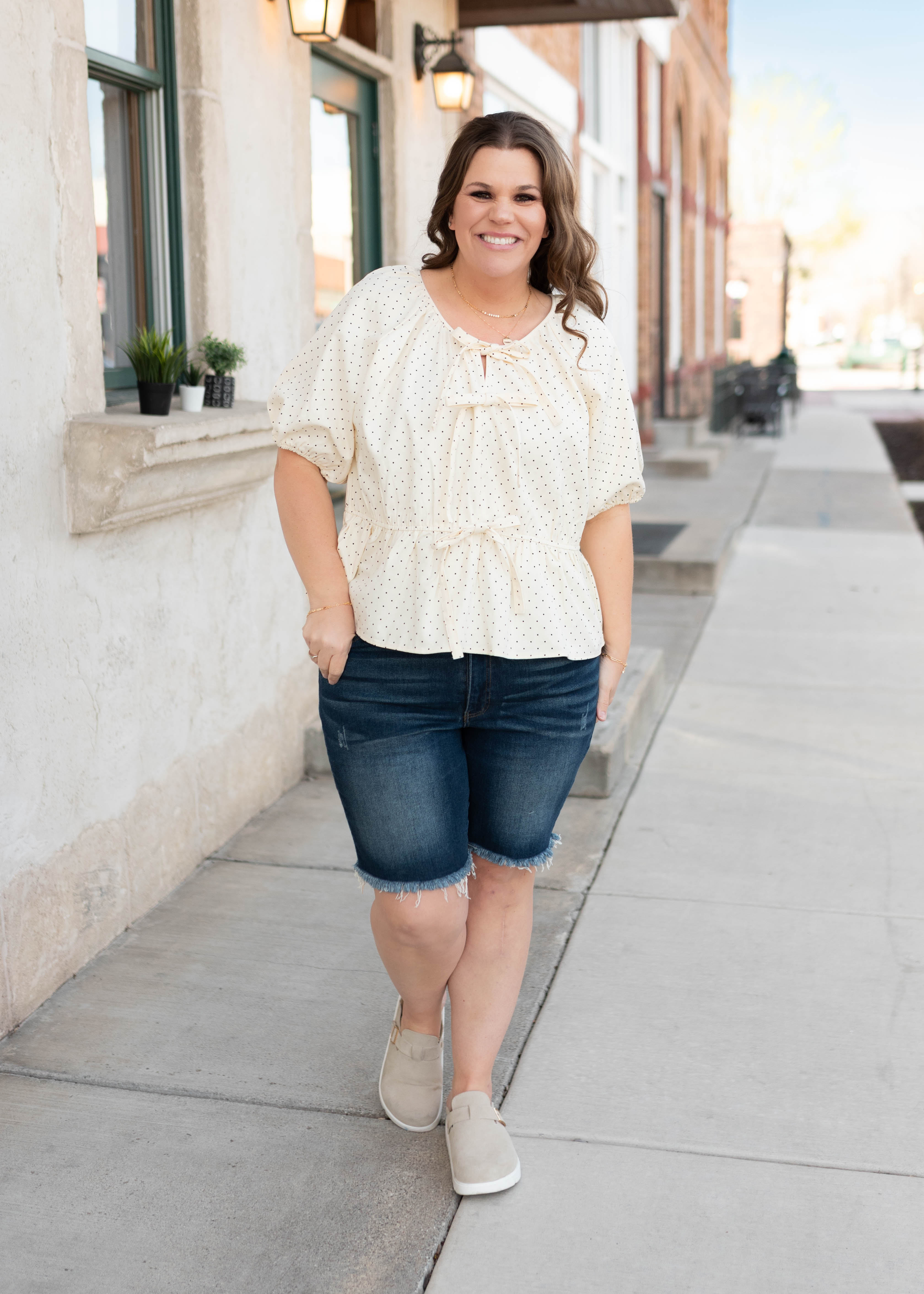 Lilian Cream Polka Dot Blouse