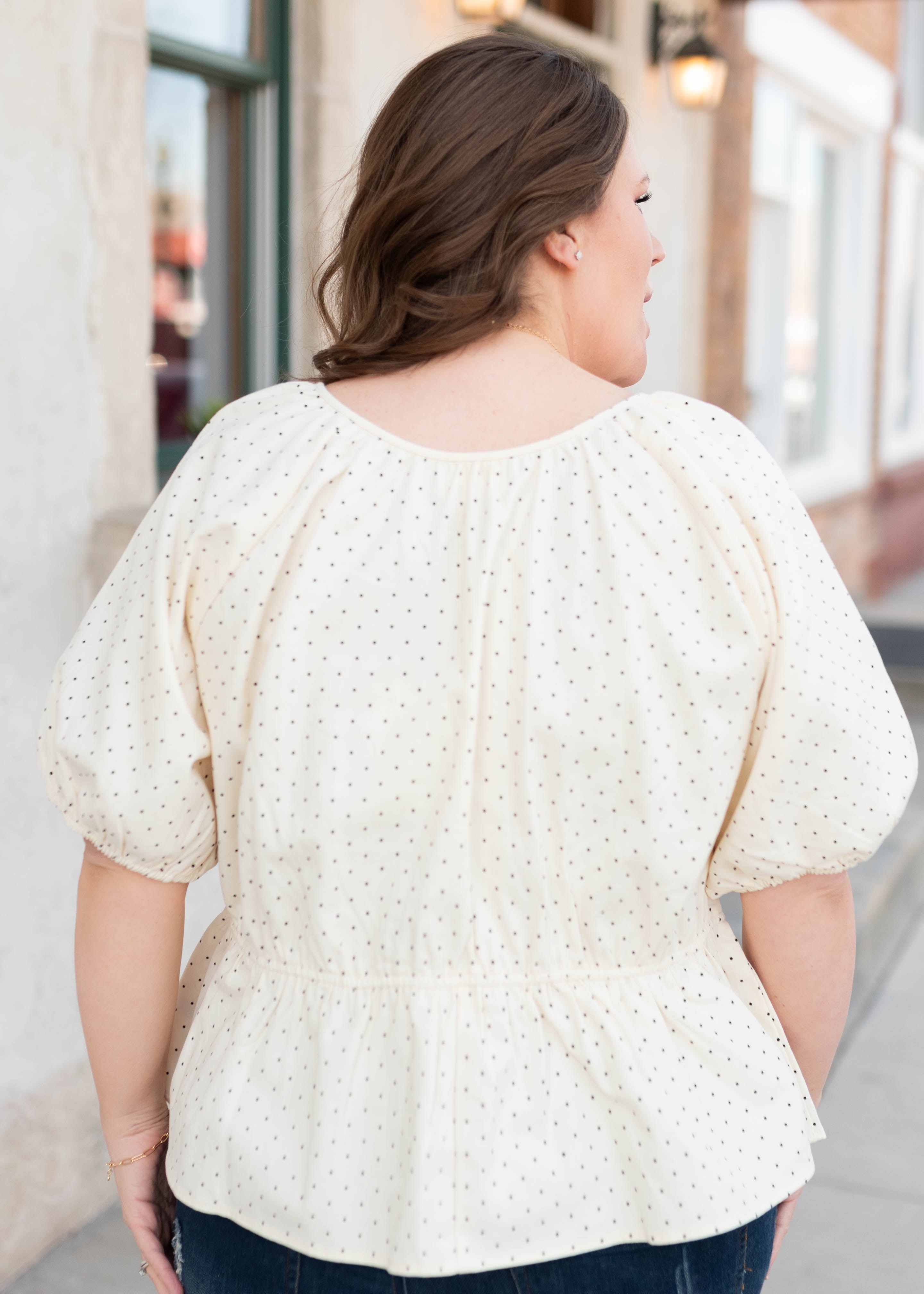 Lilian Cream Polka Dot Blouse